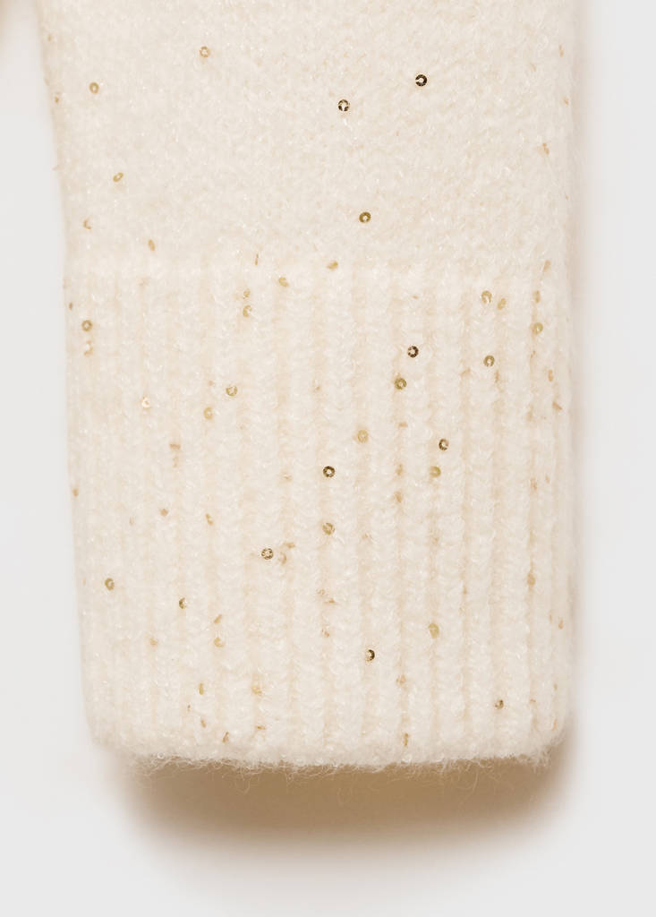 V-neck sequin sweater — Gold