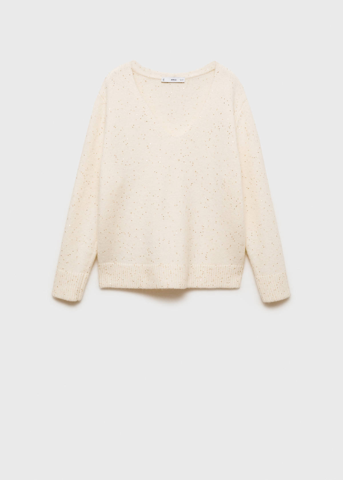 V-neck sequin sweater — Gold