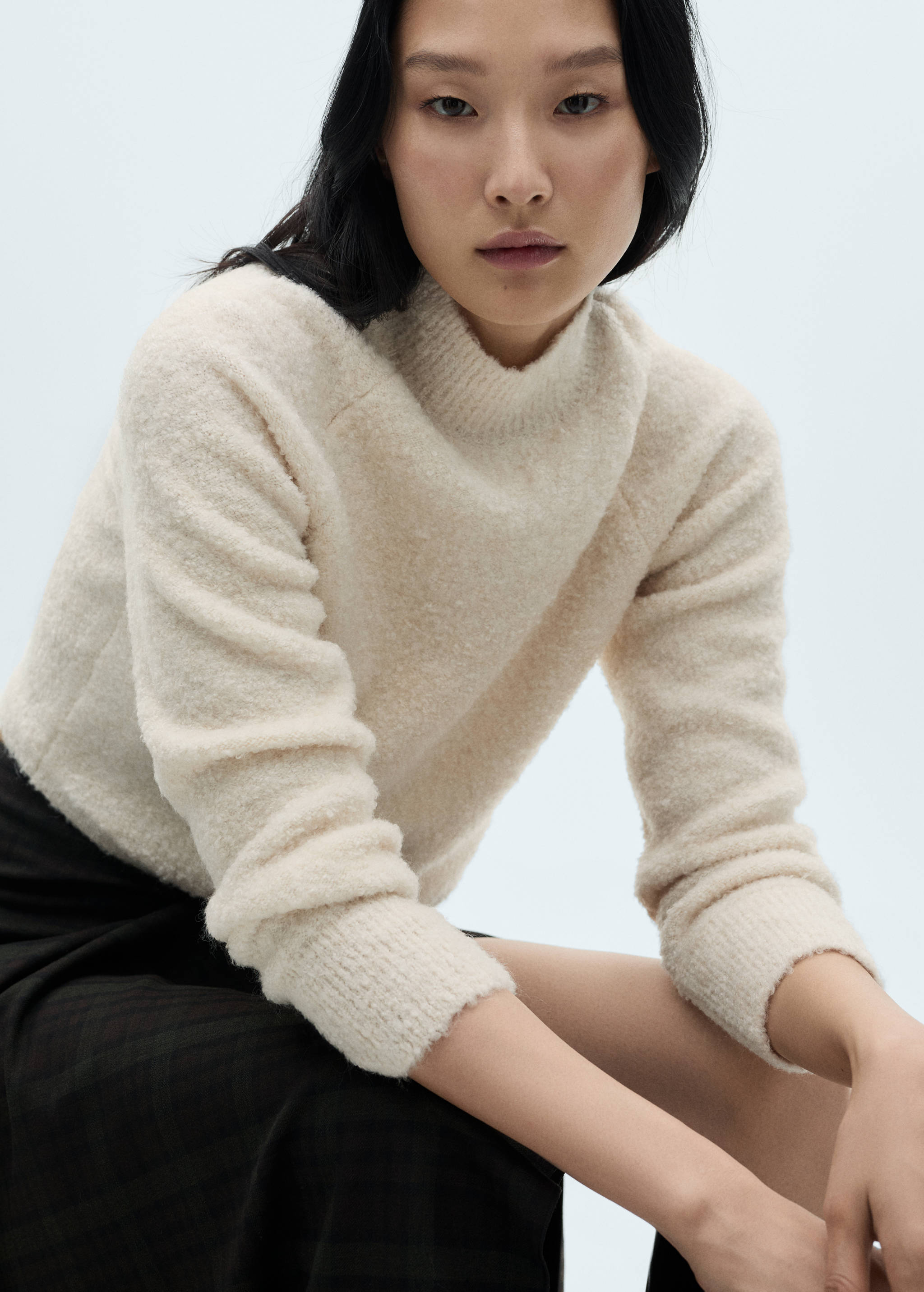 Pull-over tissu bouclette col montant - Détail de l'article 2