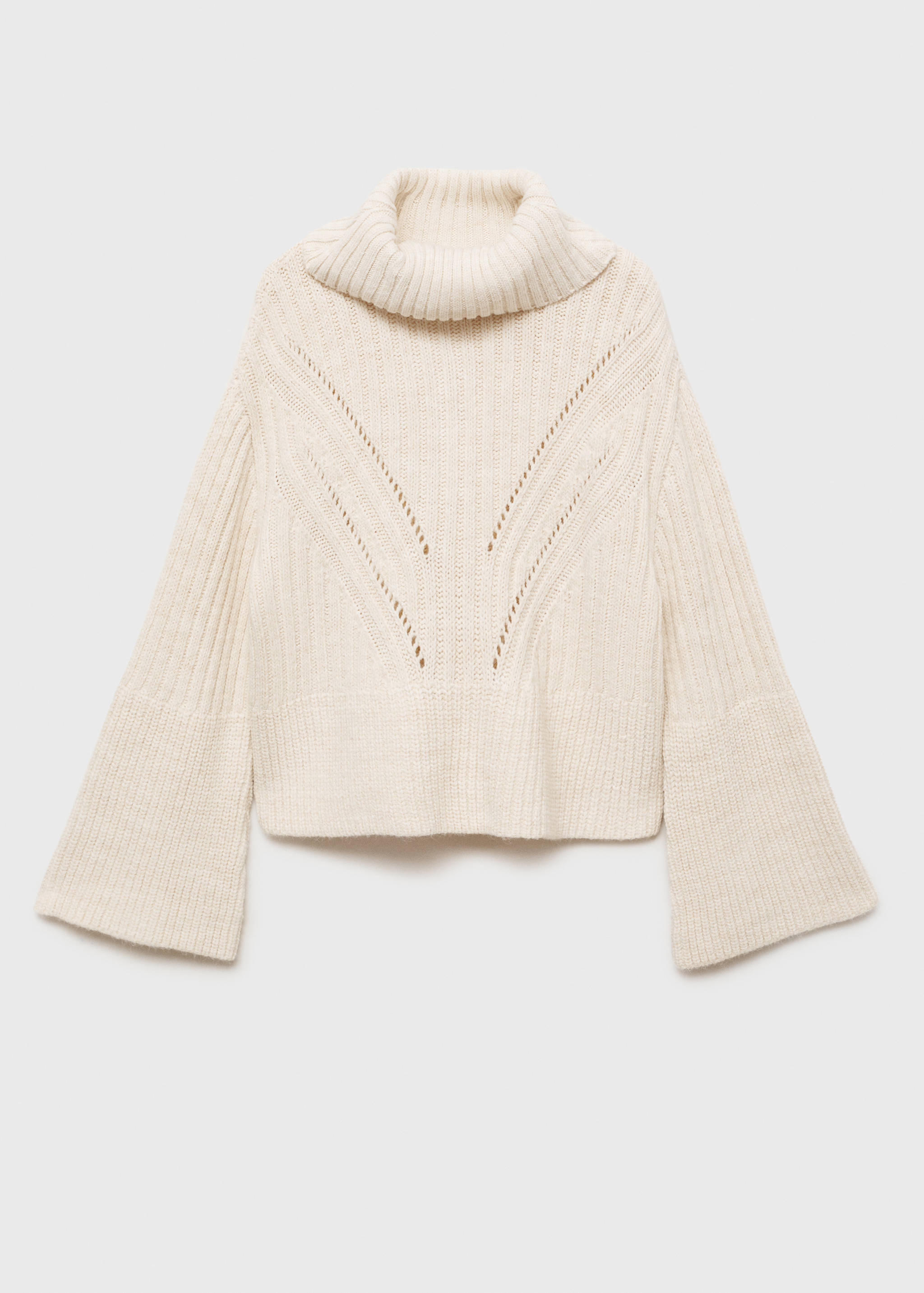 无车缝细节高领毛衣 - null