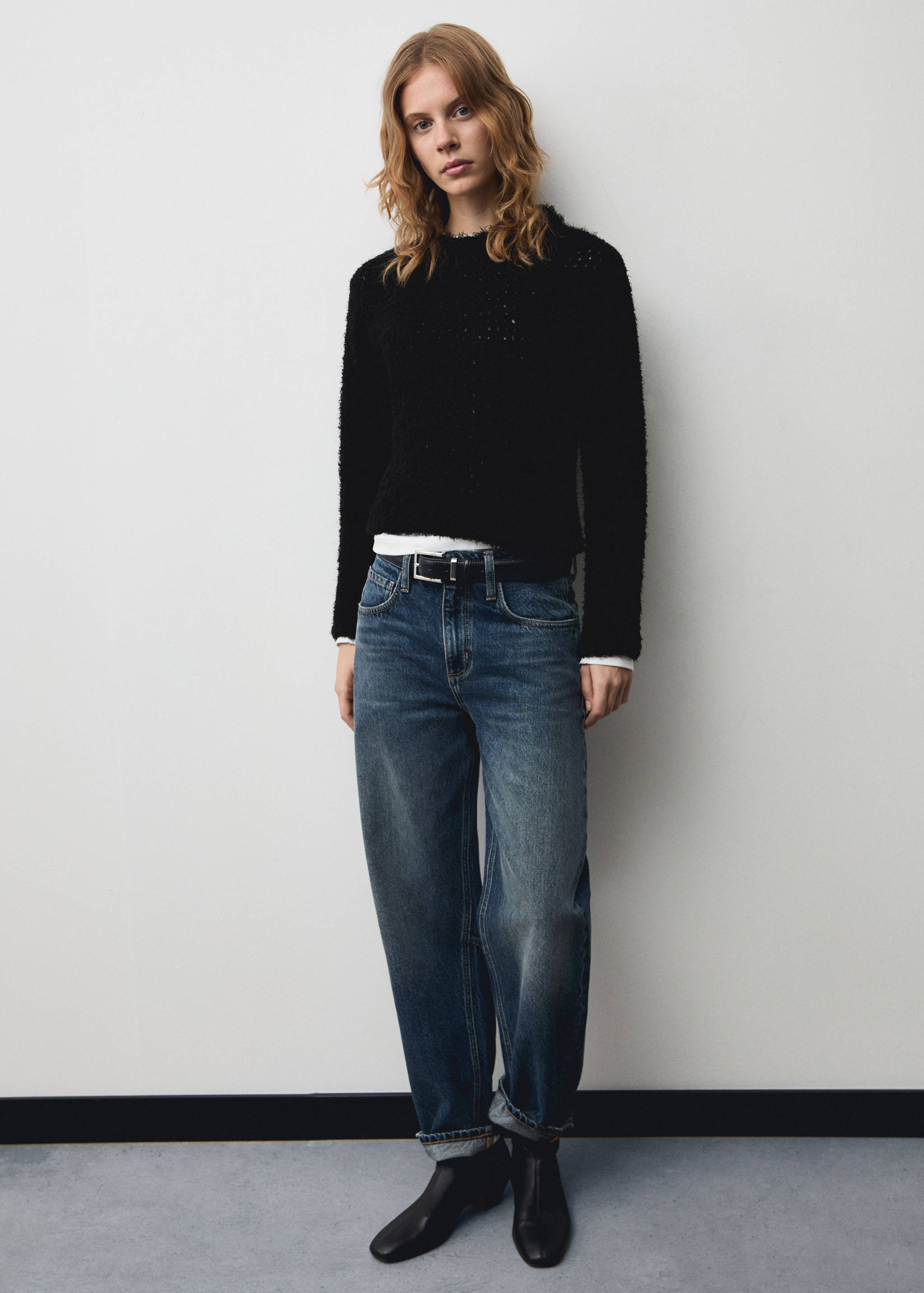 Faux-fur knitted sweater - General plane