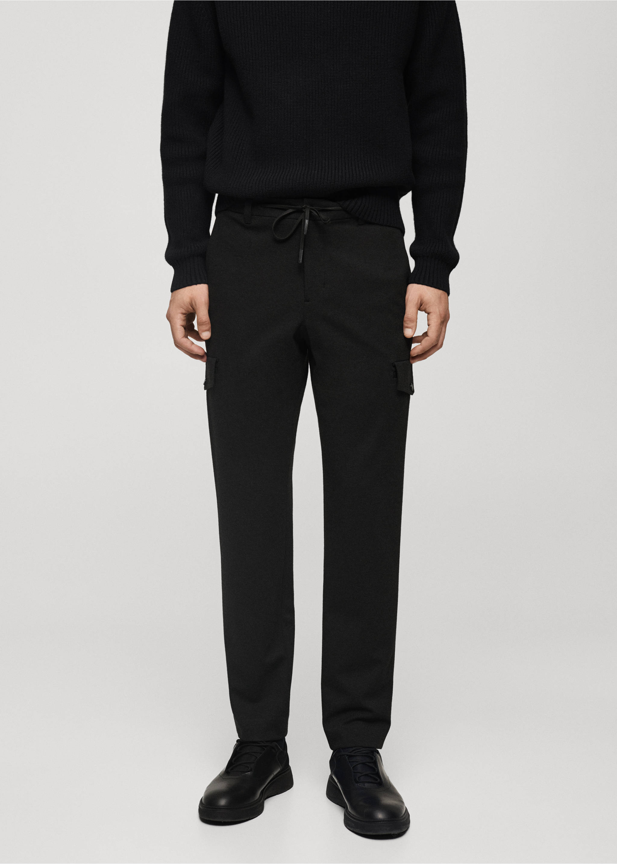 Thermoregulating comfort stretch cargo trousers - Plan moyen, Gris. Ref: 77019231-00.