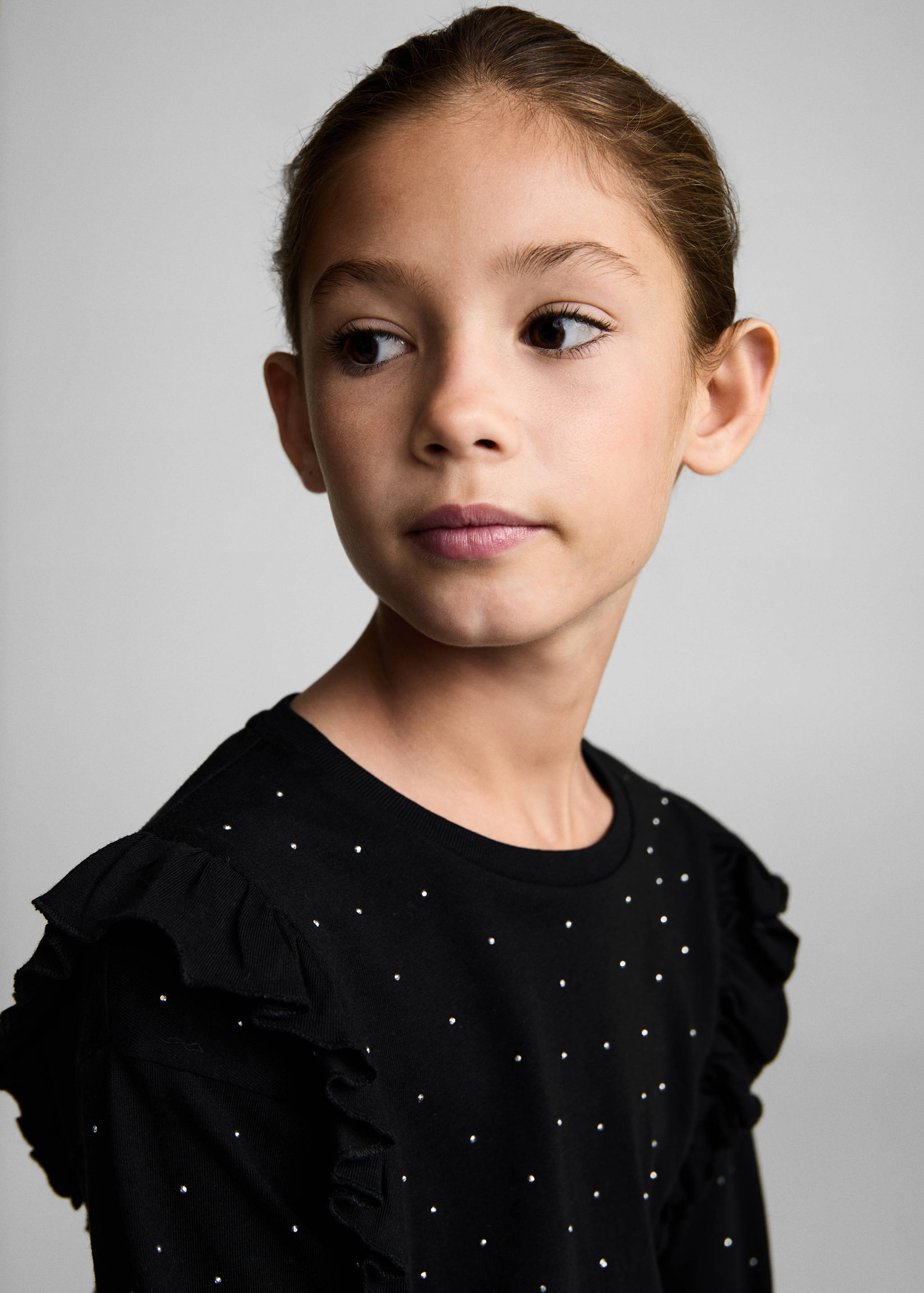 Ruffle rhinestones t-shirt - Details of the article 1