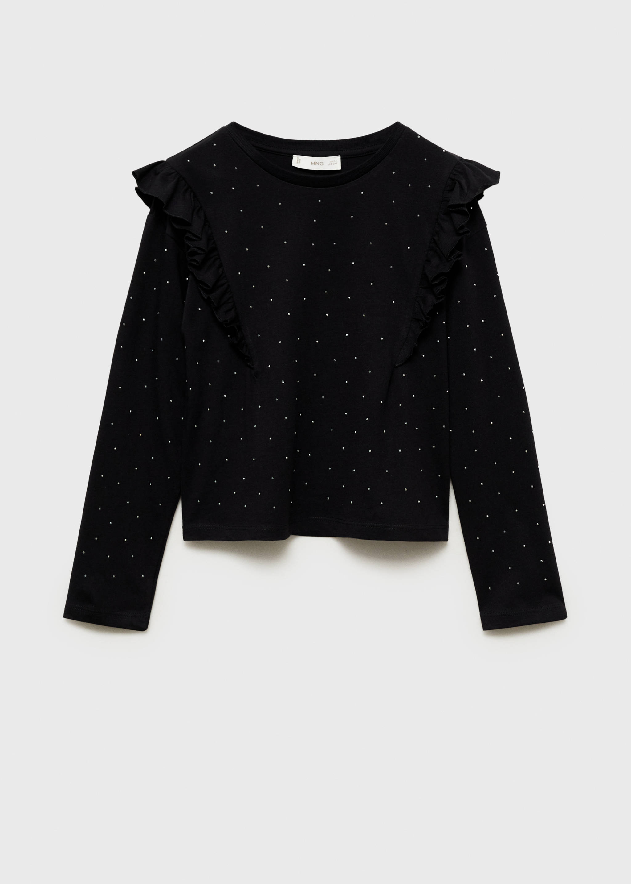 Ruffle rhinestones t-shirt - Article without model