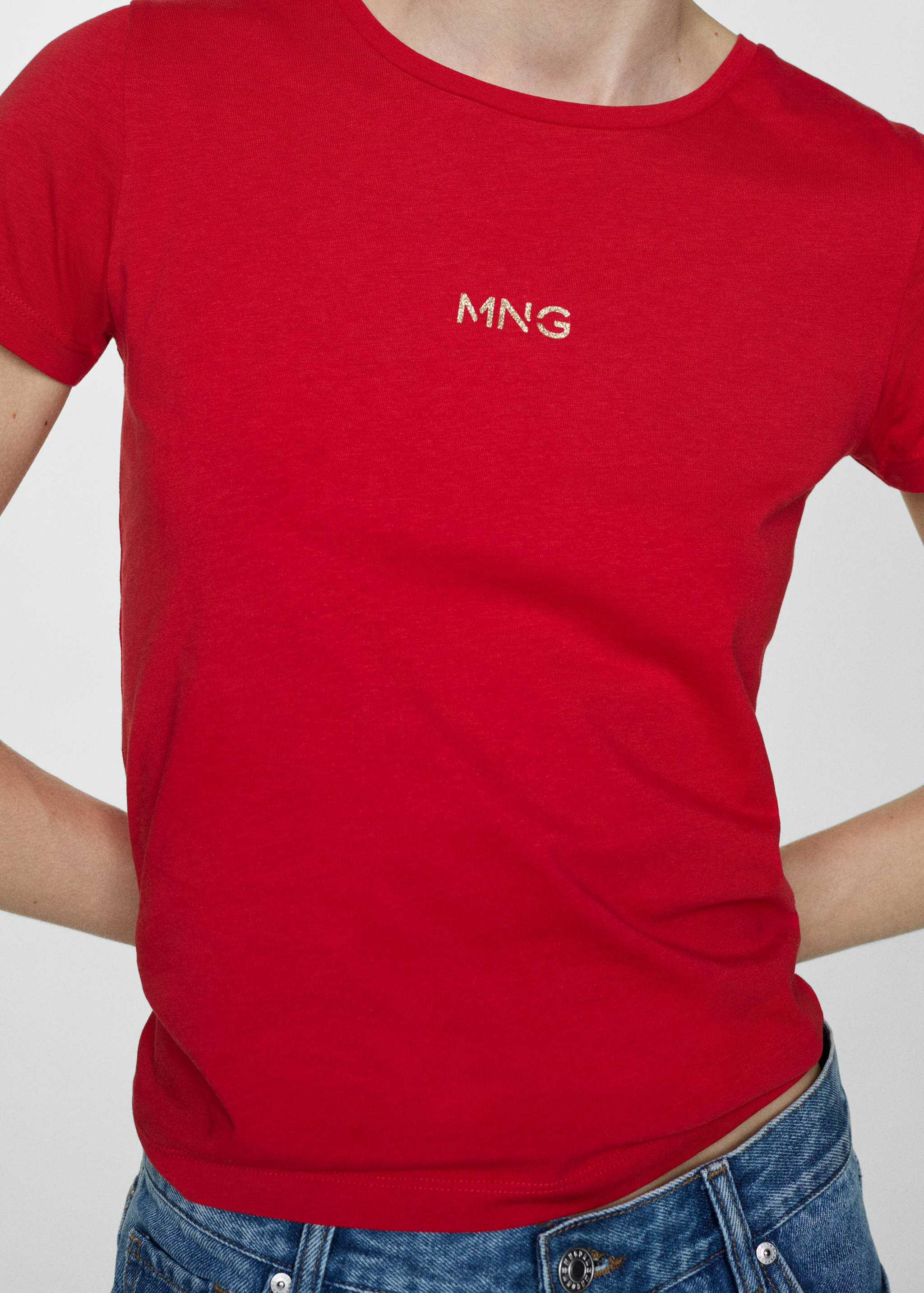 T-Shirt mit Metallic-Logo - Detail des Artikels 6