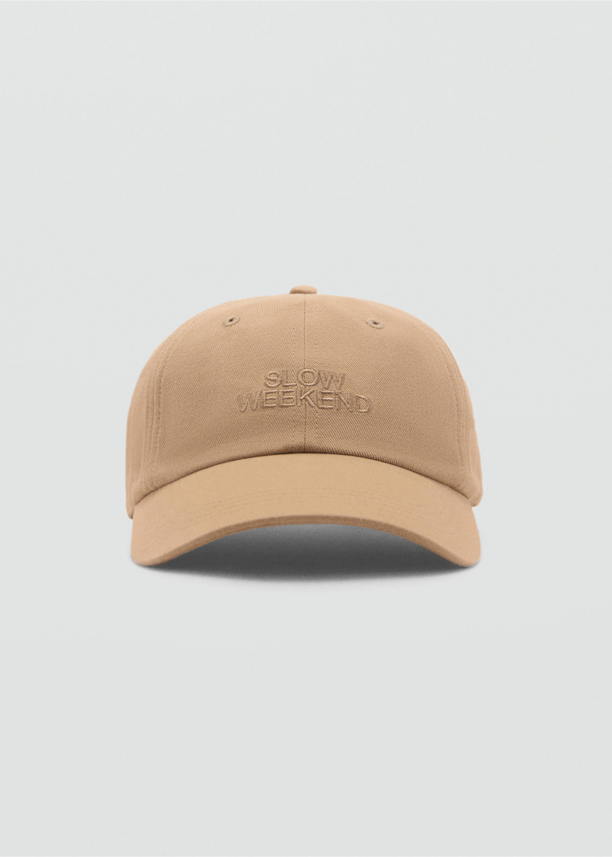 Gorra mensaje bordado - Plano medio, Beige. Ref: 77020251-00.