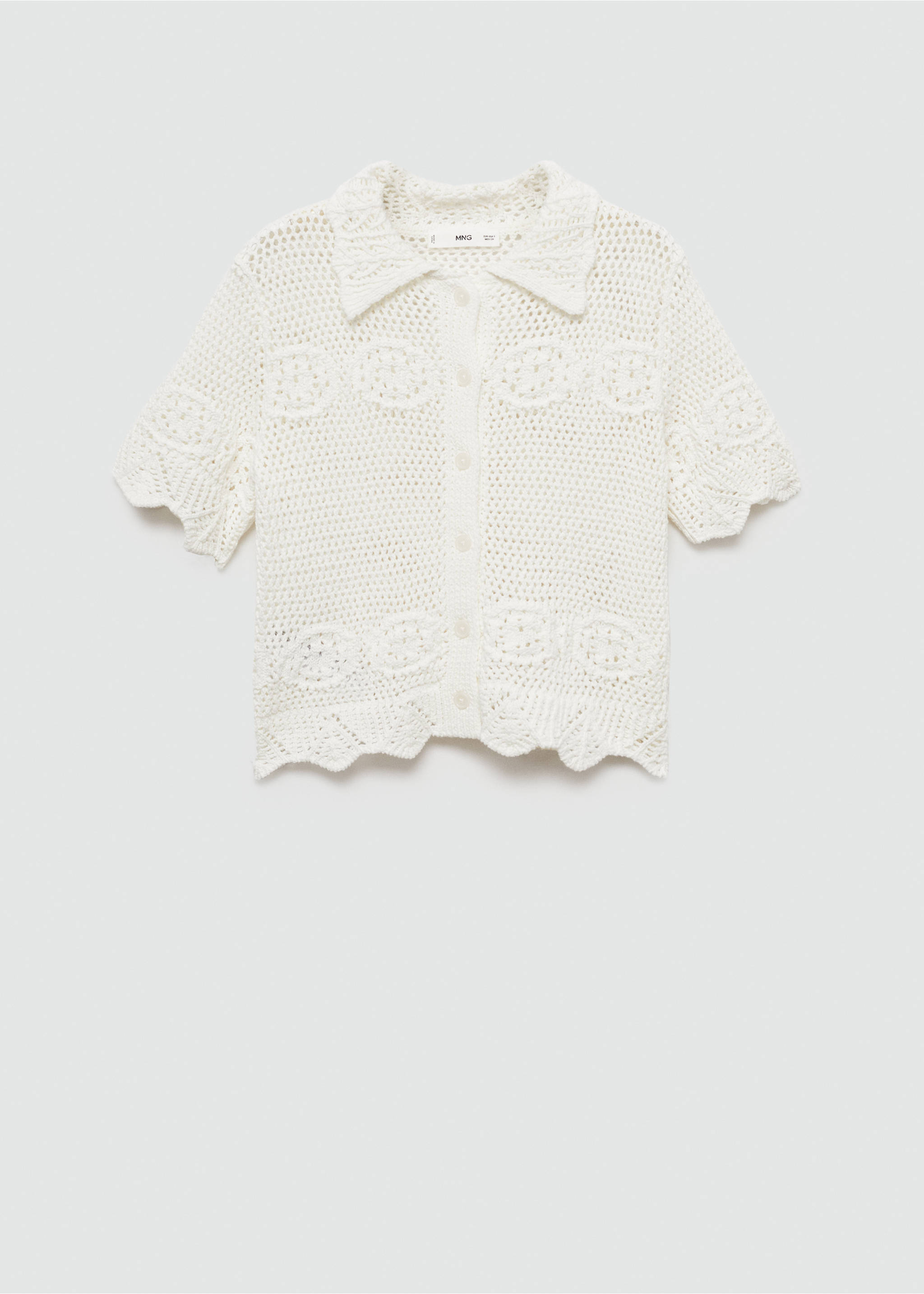 Crochet knitted cardigan - Article without model, Off White. Ref: 77020338-00.