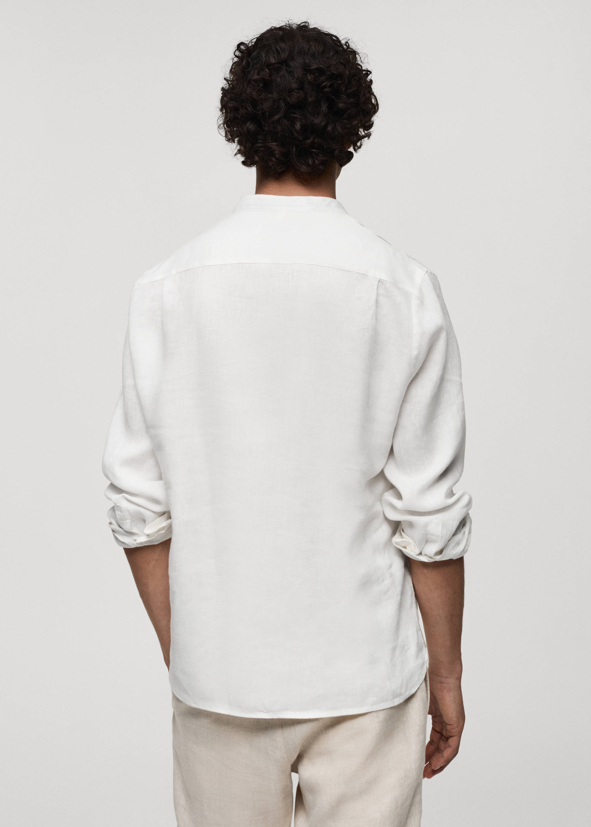 100% linen Mao collar shirt - Reverse of the article