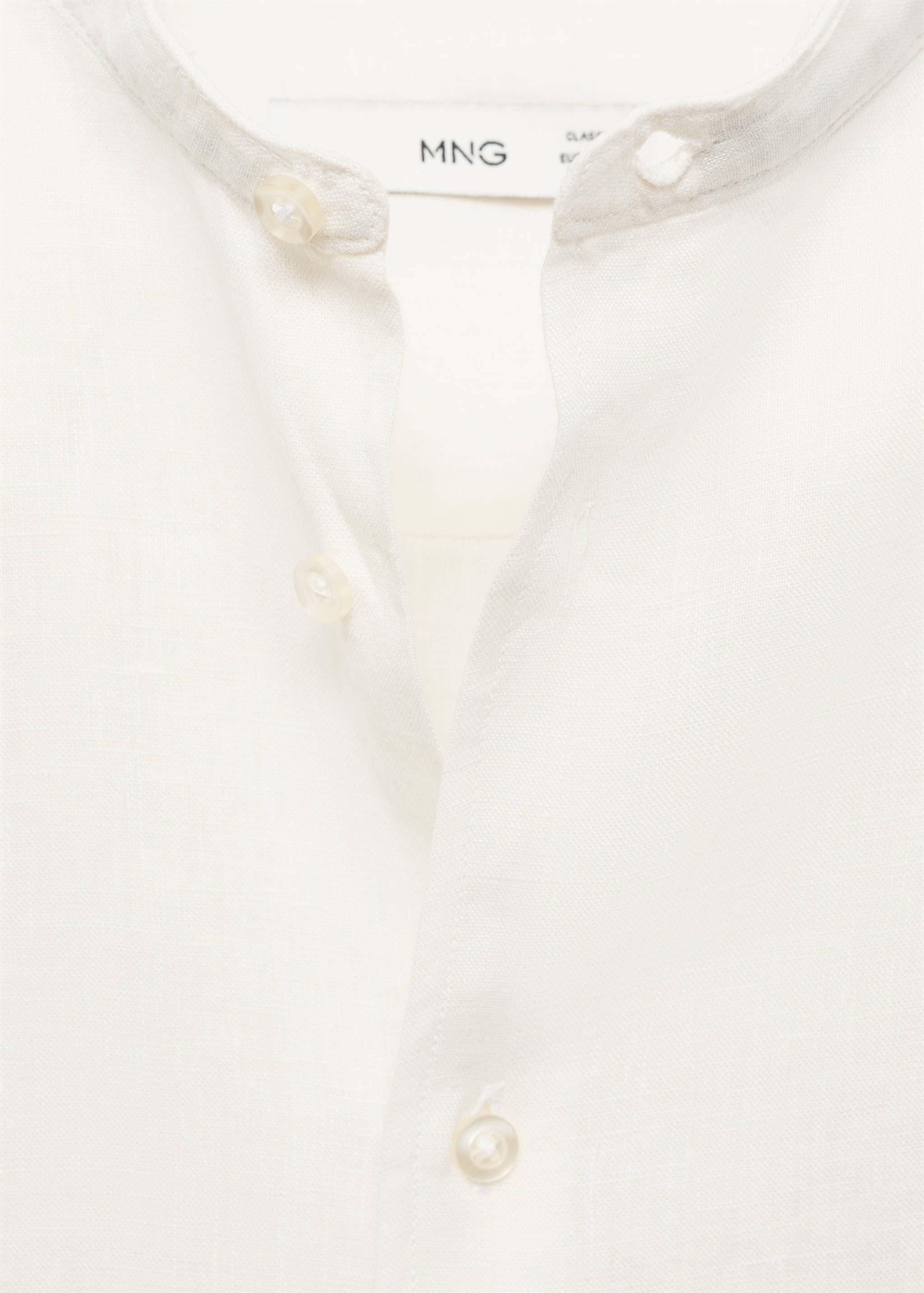 100% linen Mao collar shirt - Details of the article 8