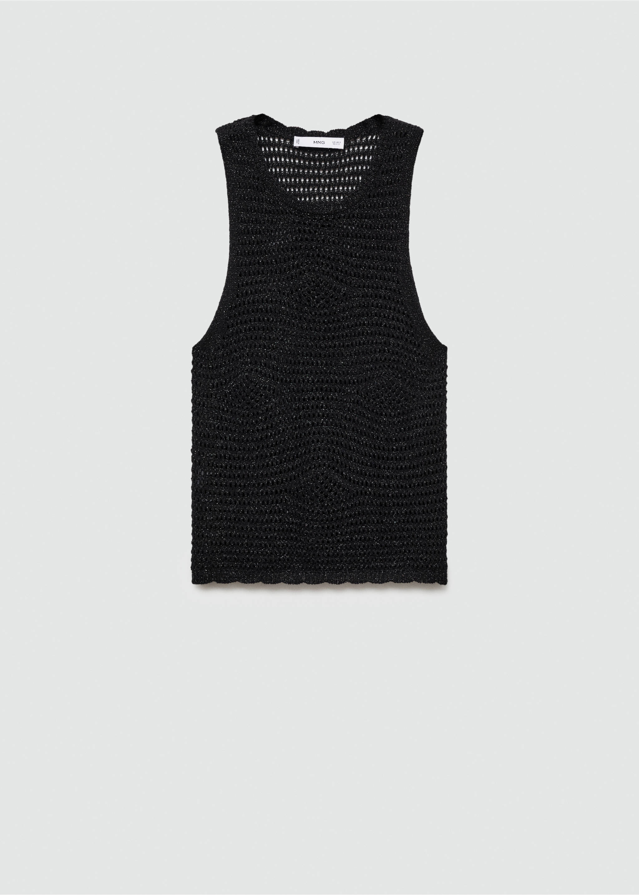 Top Lurex maille ajourée - Article sans modèle, Noir. Ref: 77020344-00.