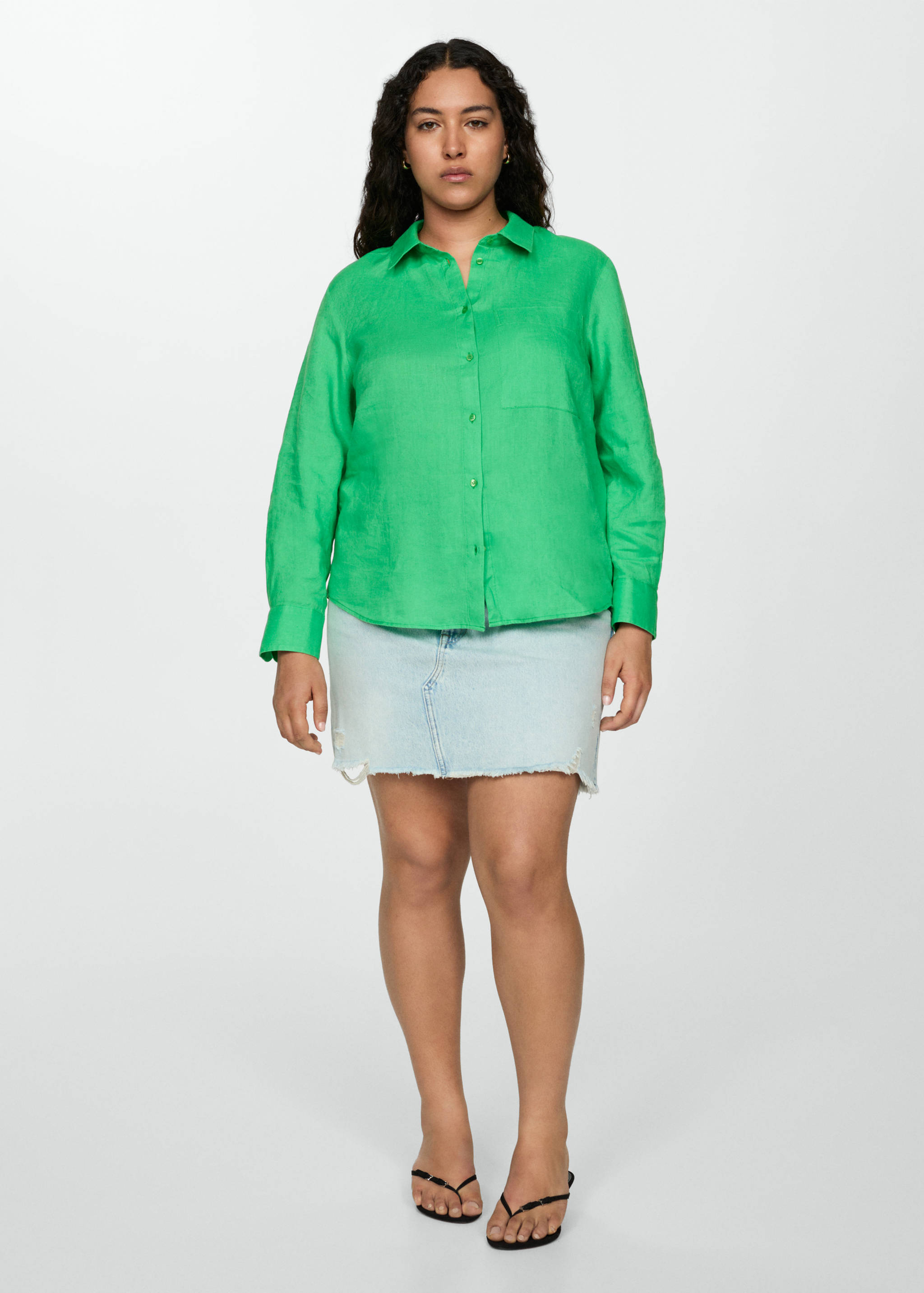 Pocket linen shirt - Details of the article 3