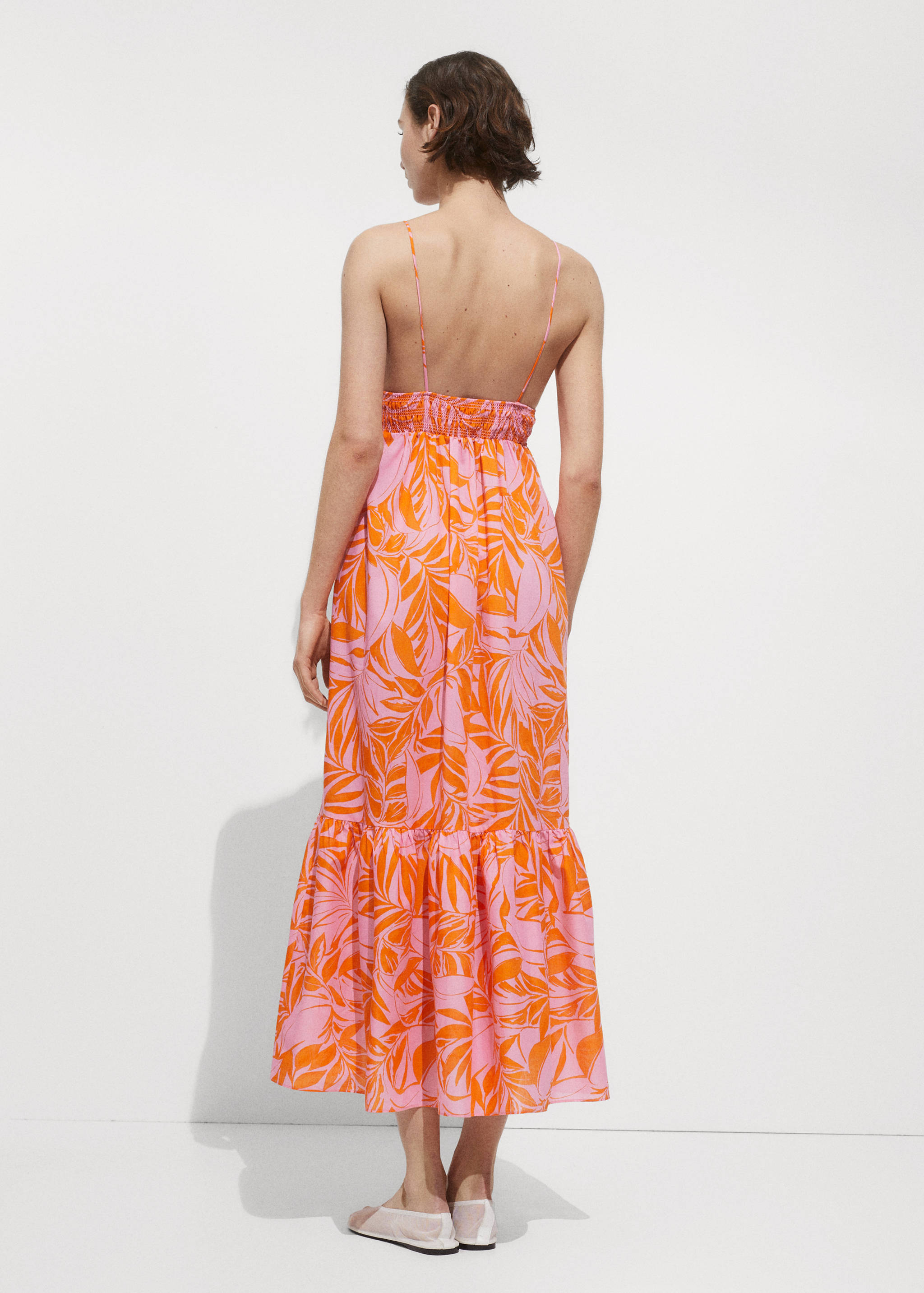Long printed dress - Reverse of the article