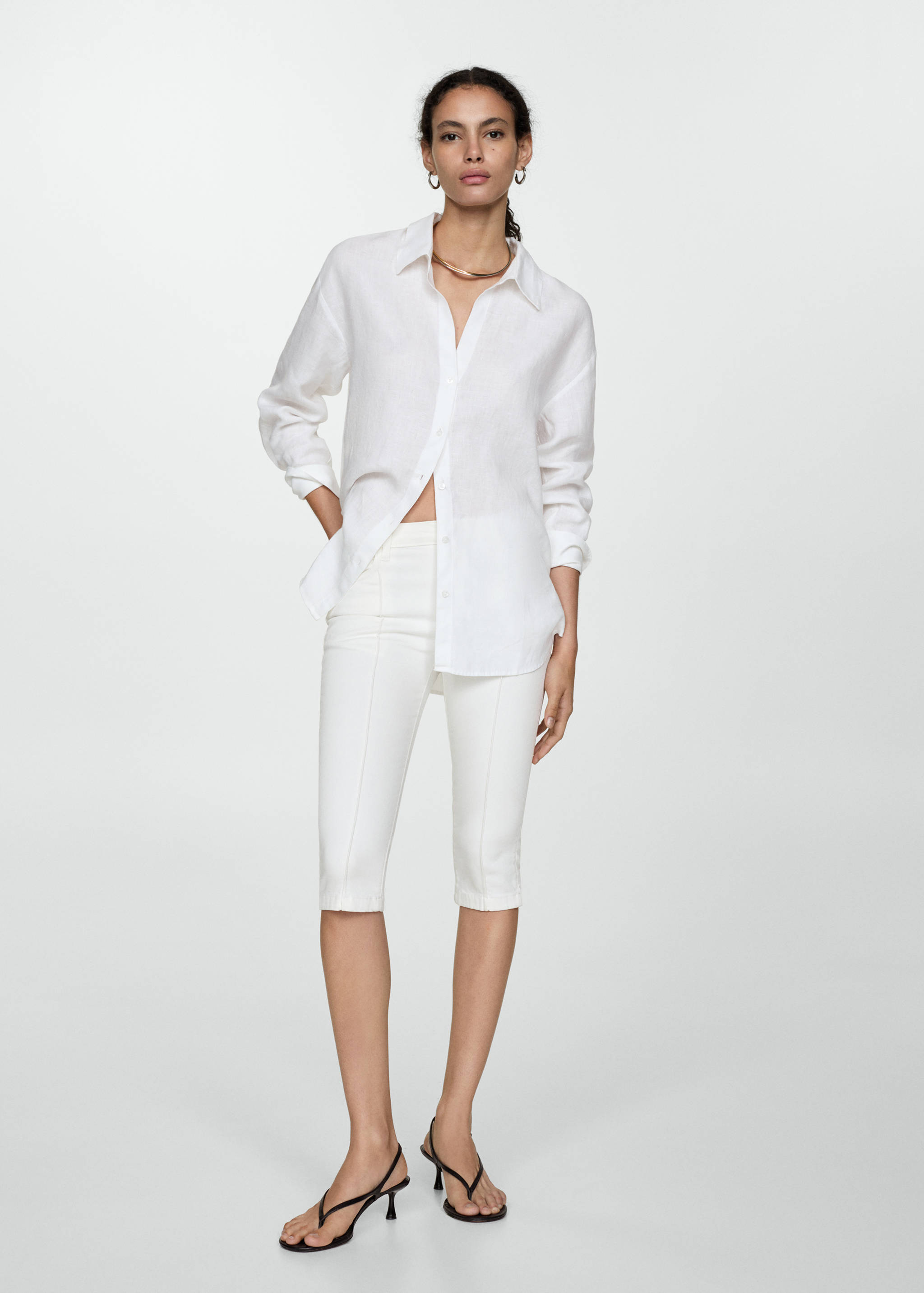 Chemise 100 % lin manches longues - Plan général