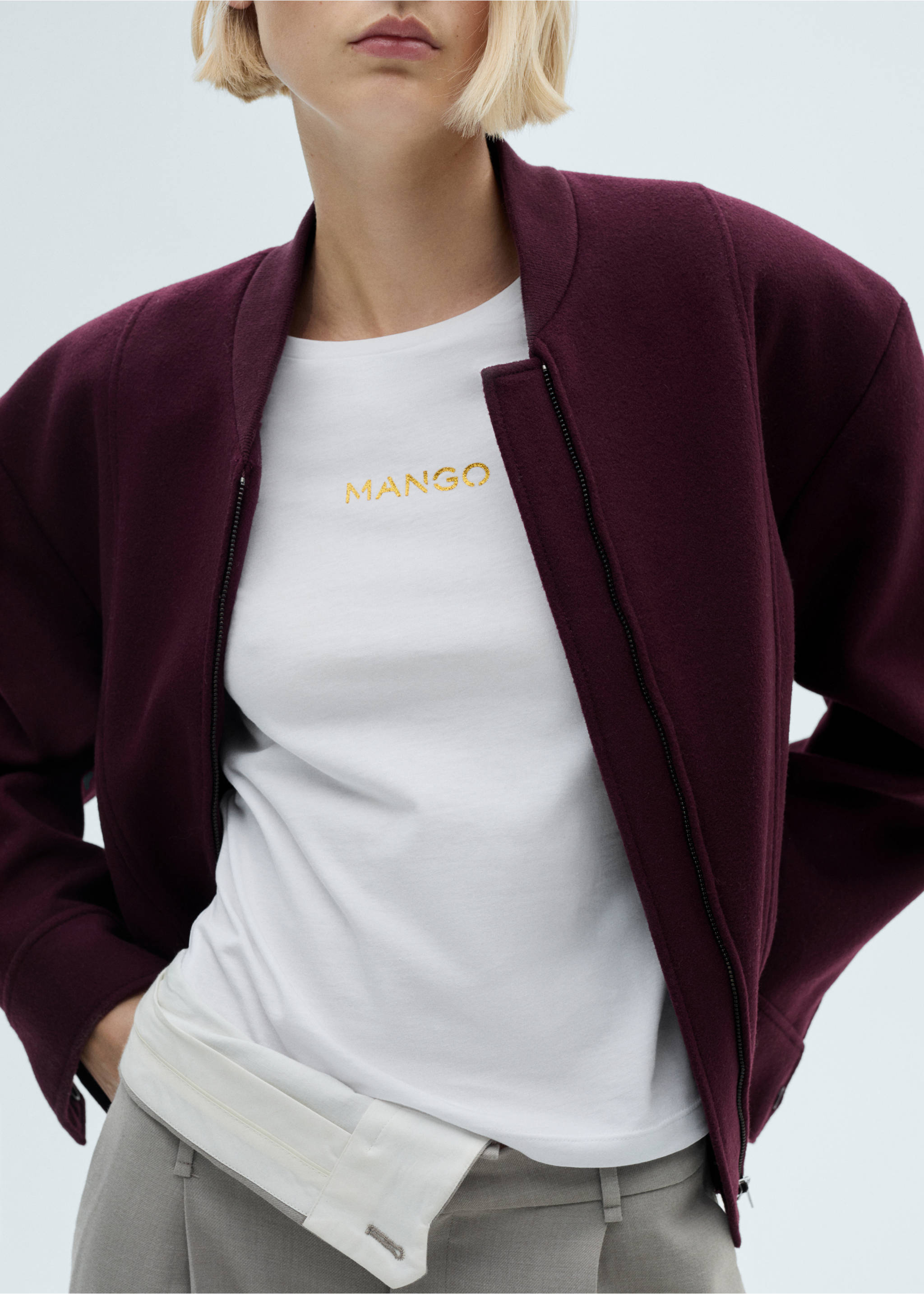 Camiseta algodón logo - Plano medio, Blanco. Ref: 77020354-00.