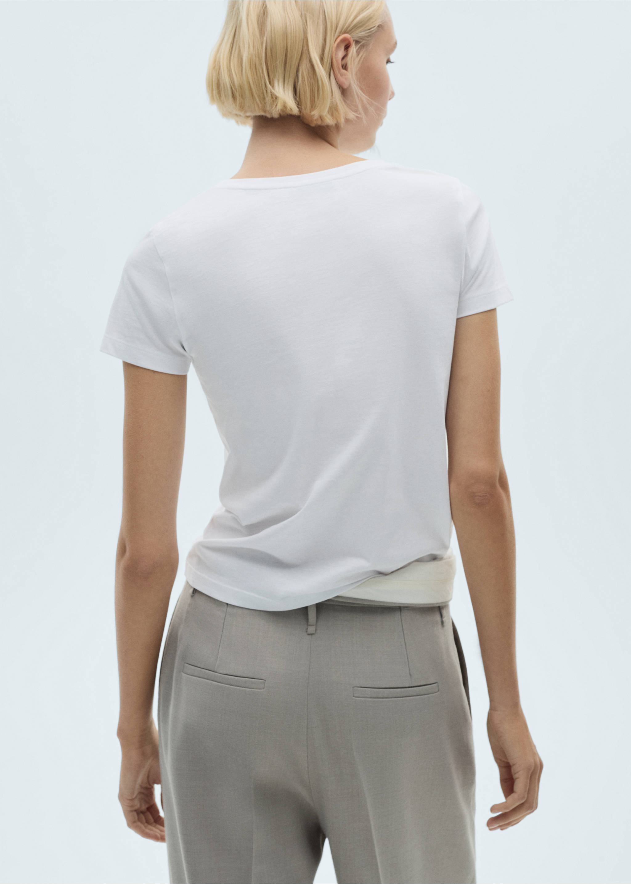 Camiseta algodón logo - Reverso del artículo, Blanco. Ref: 77020354-00.