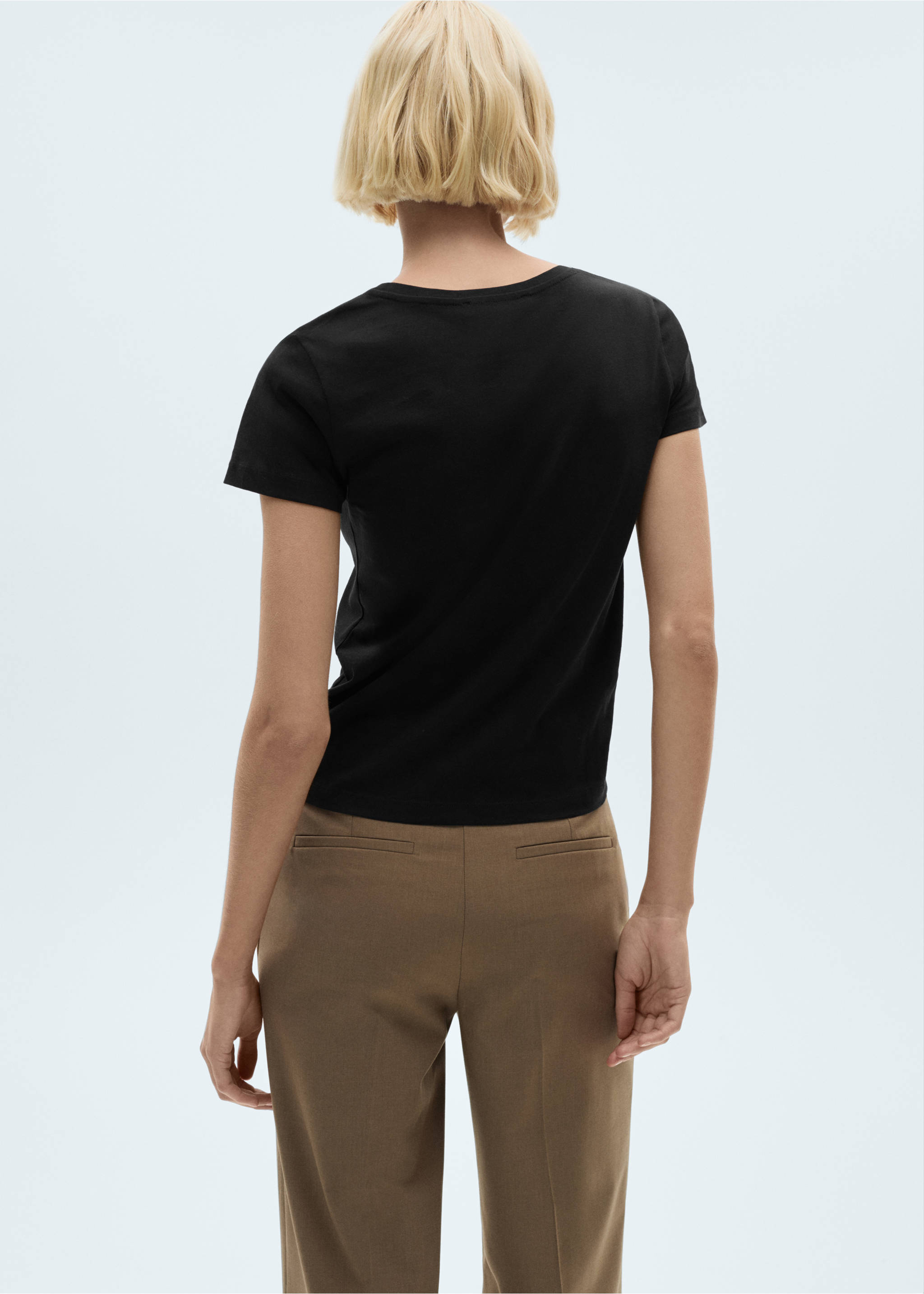 Camiseta algodón logo - Reverso del artículo, Negro. Ref: 77020354-00.