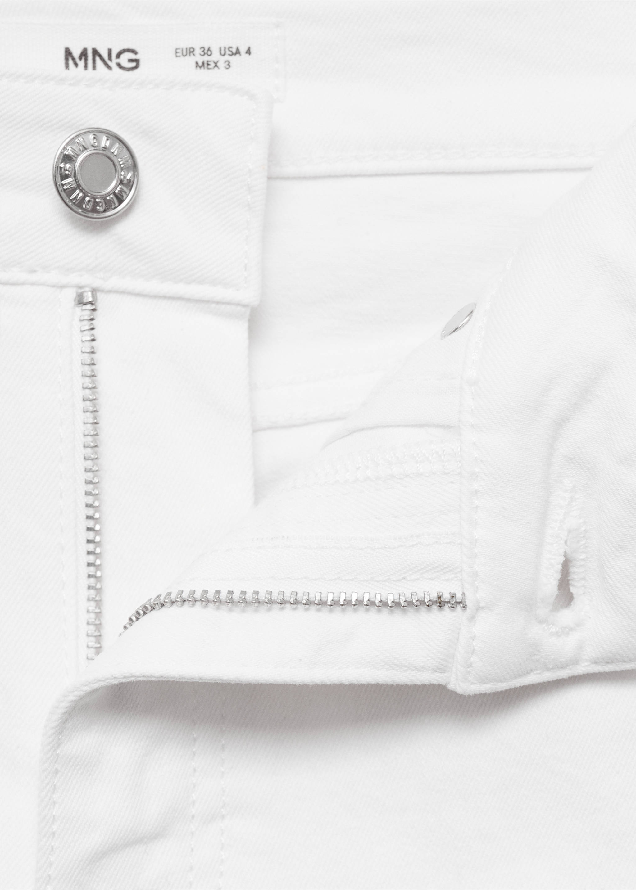Jeans flare tiro medio - Detalle del artículo 8, Blanco. Ref: 77020357-00.