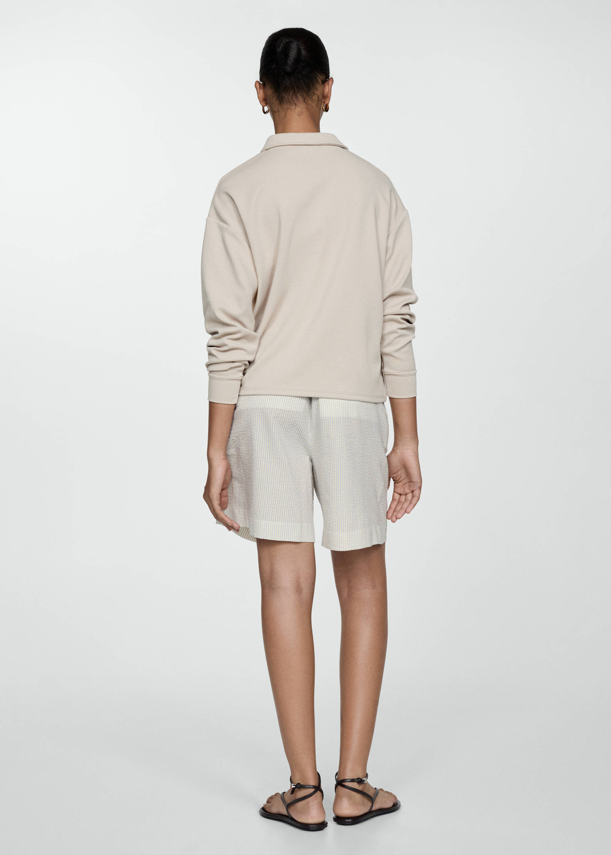 Striped cotton Bermuda shorts - Reverse of the article