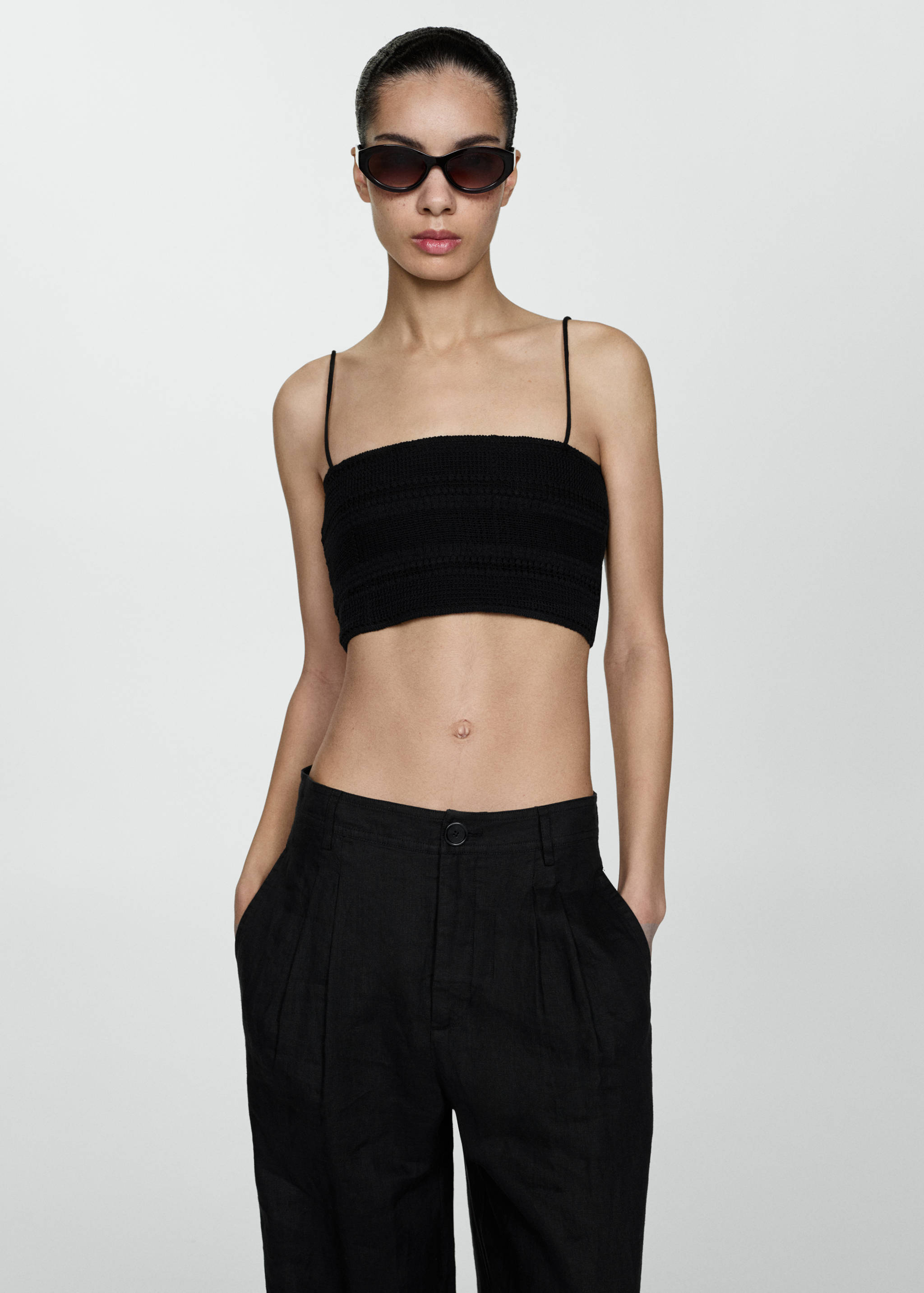 Crop top texturé - Plan moyen