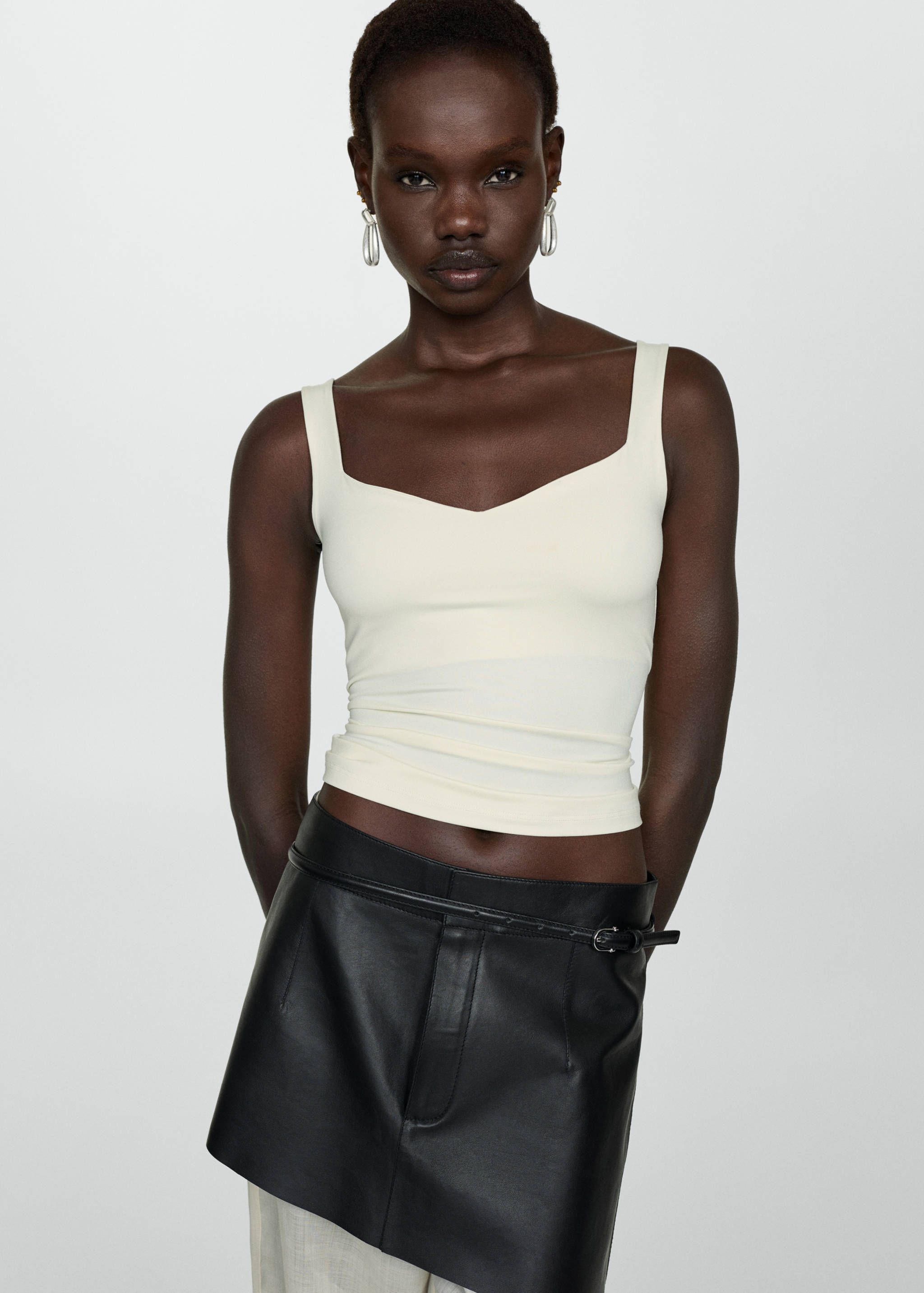 针织吊带上衣 - null