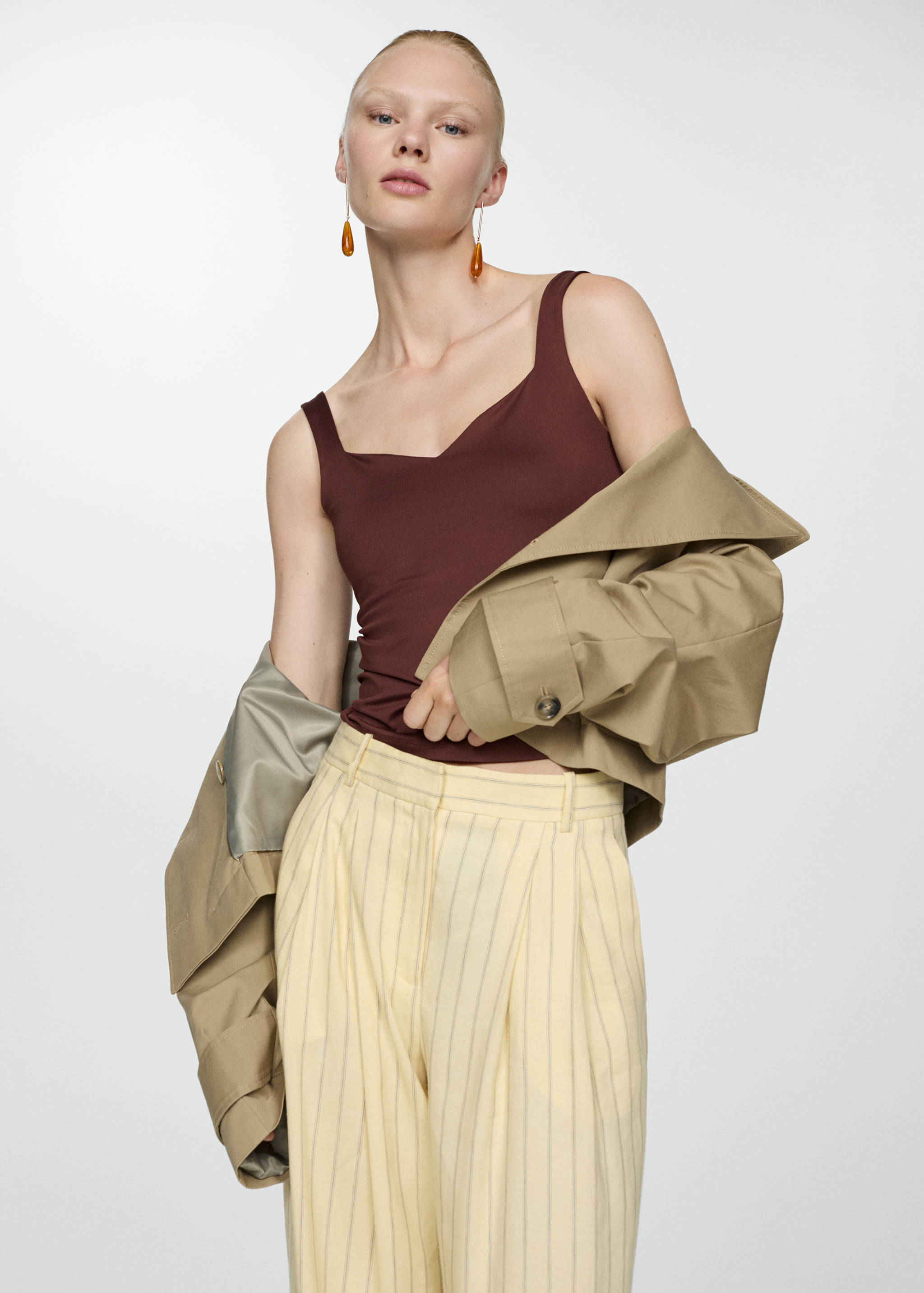 针织吊带上衣 - null