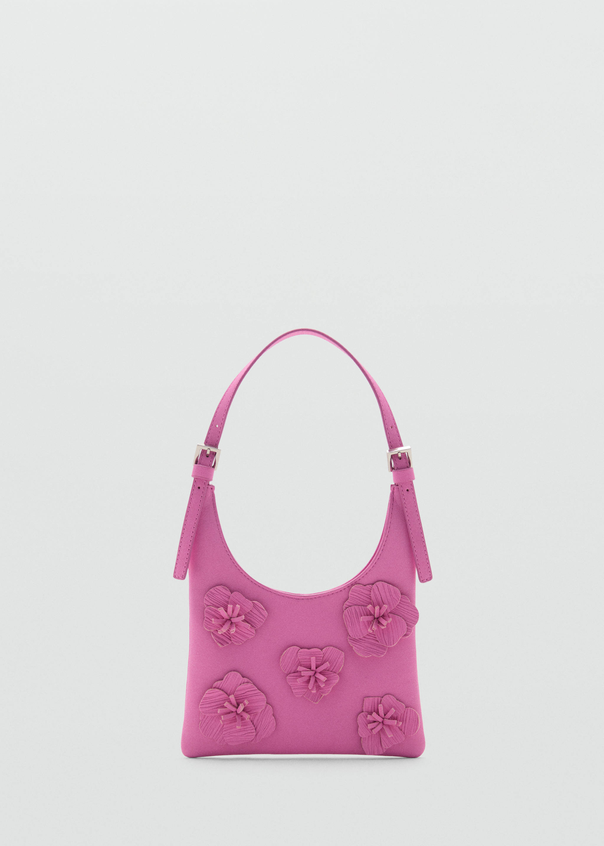 Leather shoulder bag with flowers - Article without model