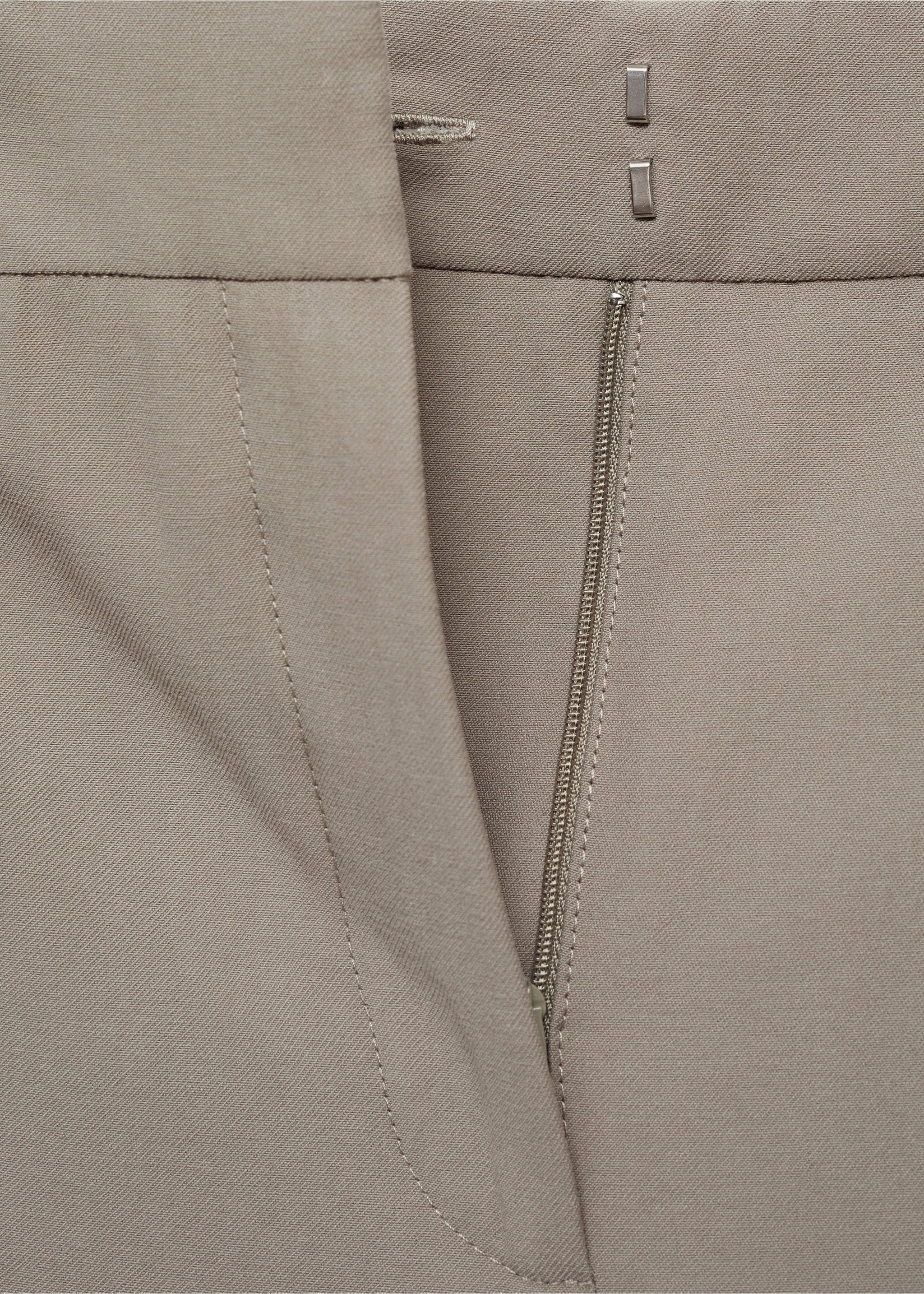 Wide leg pleated trousers - Details of the article 8, Grey. Ref: 77020374-00.