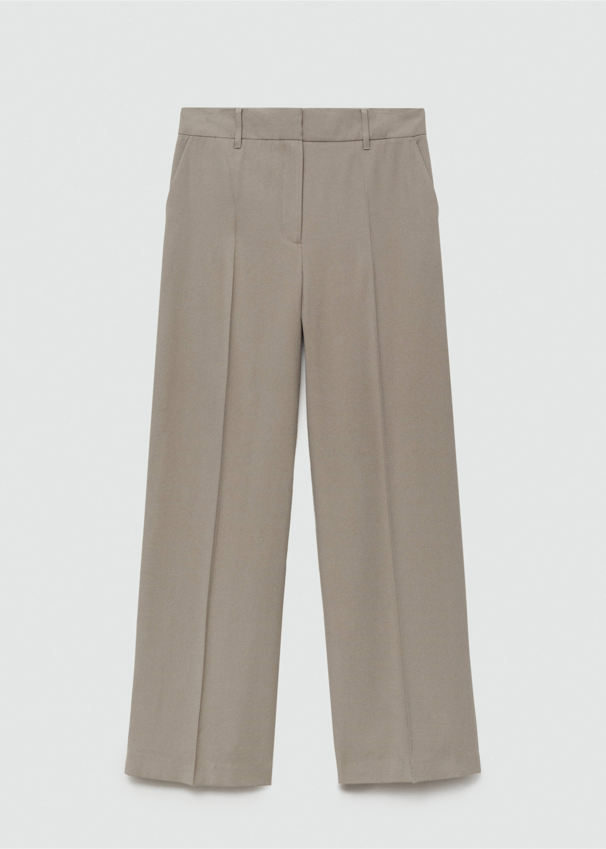 Wide leg pleated trousers - Article without model, Grey. Ref: 77020374-00.