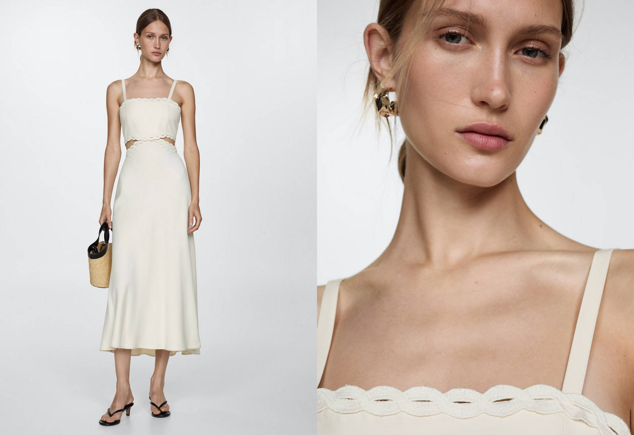 Slit dress with lace detail - Panoramic plane