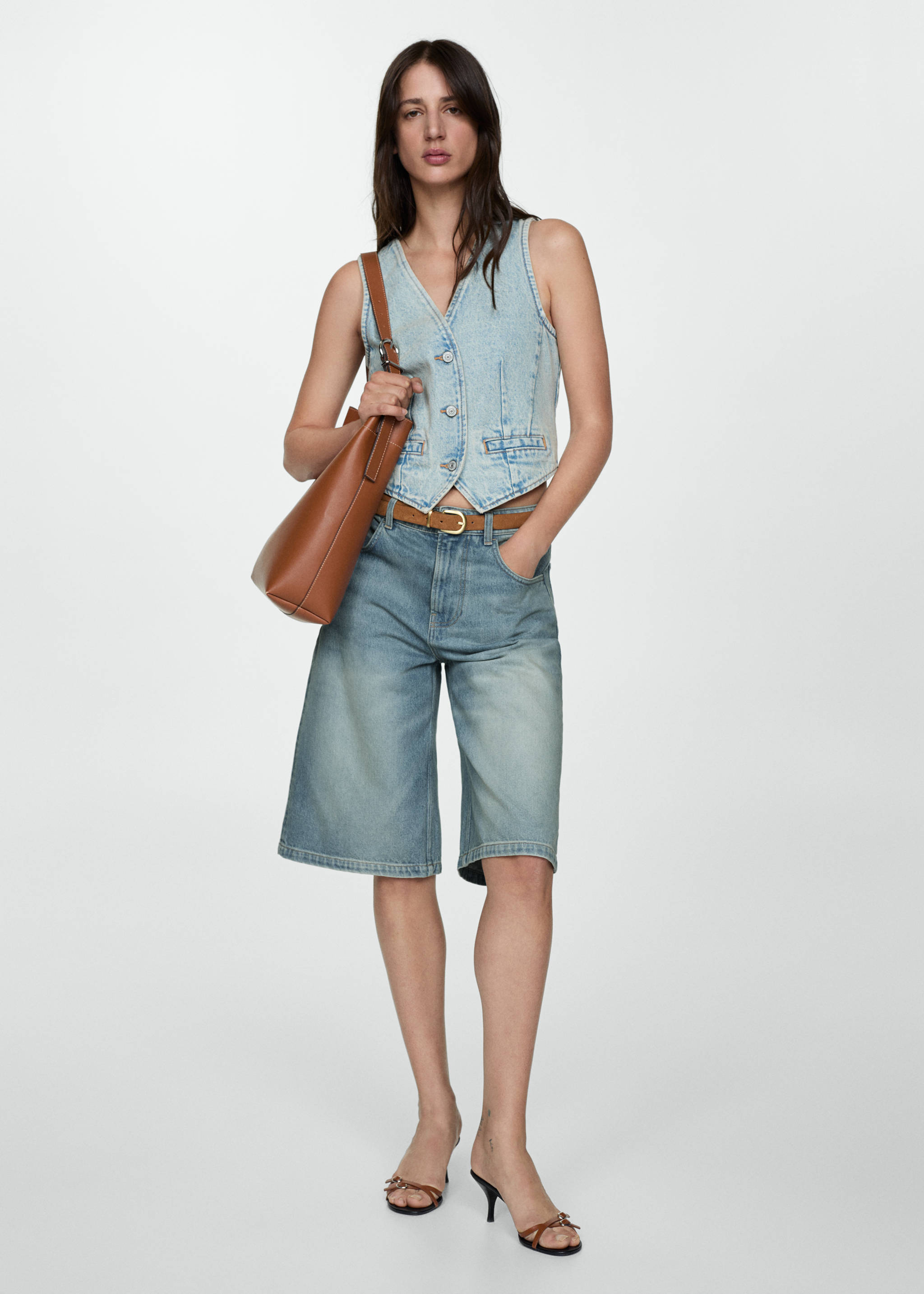 宽松牛仔短裤 - null