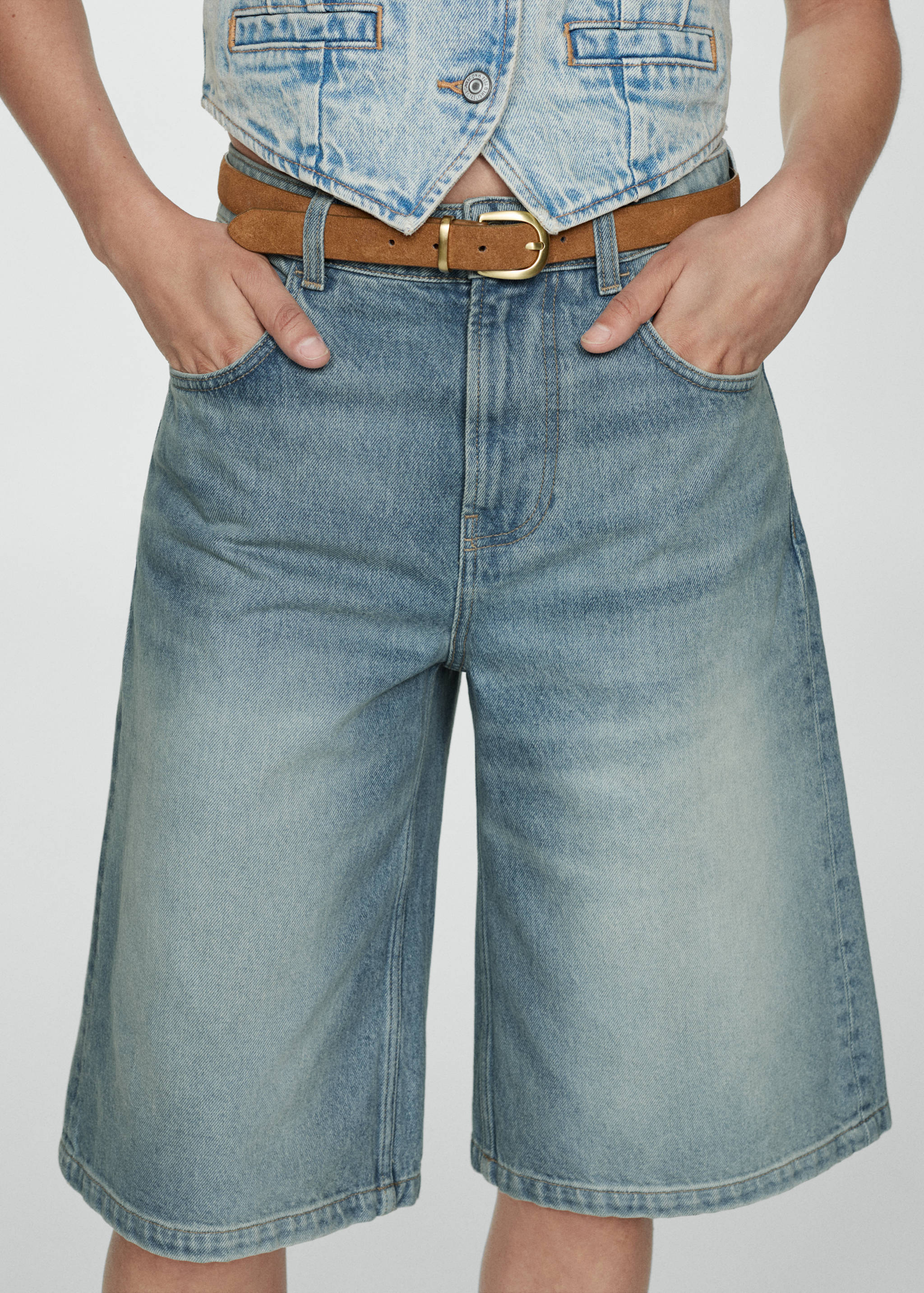 宽松牛仔短裤 - null