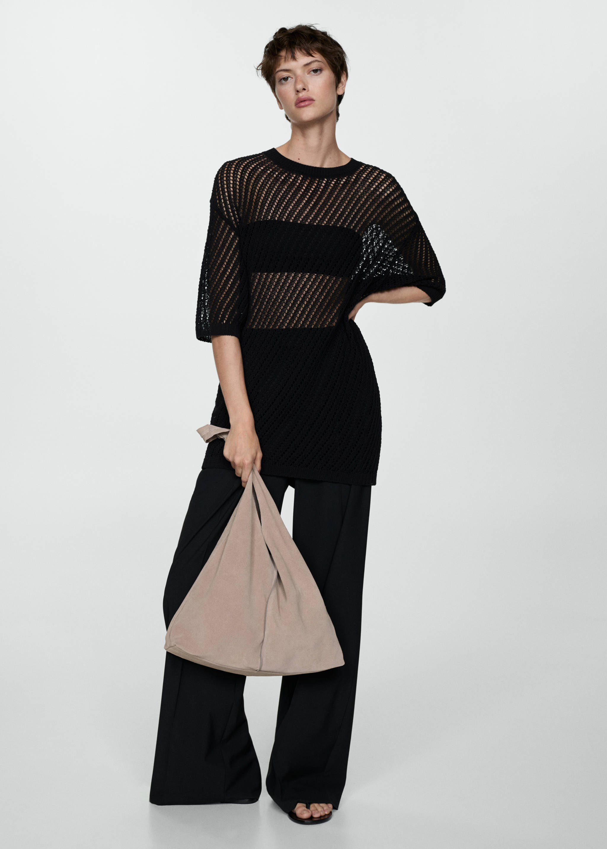 Leather shopper bag - General plane