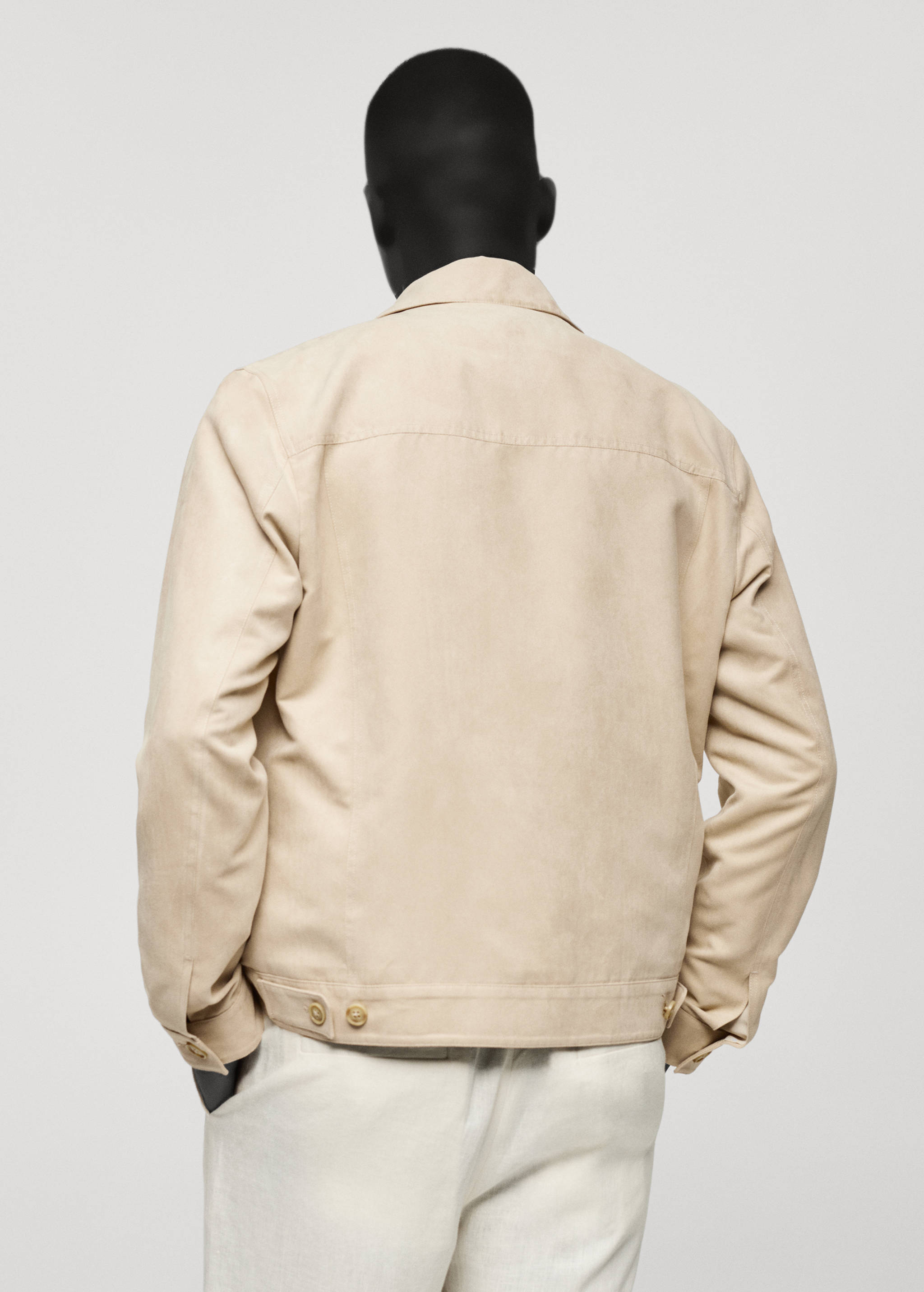 Suede-effect jacket with pockets - Reverse of the article