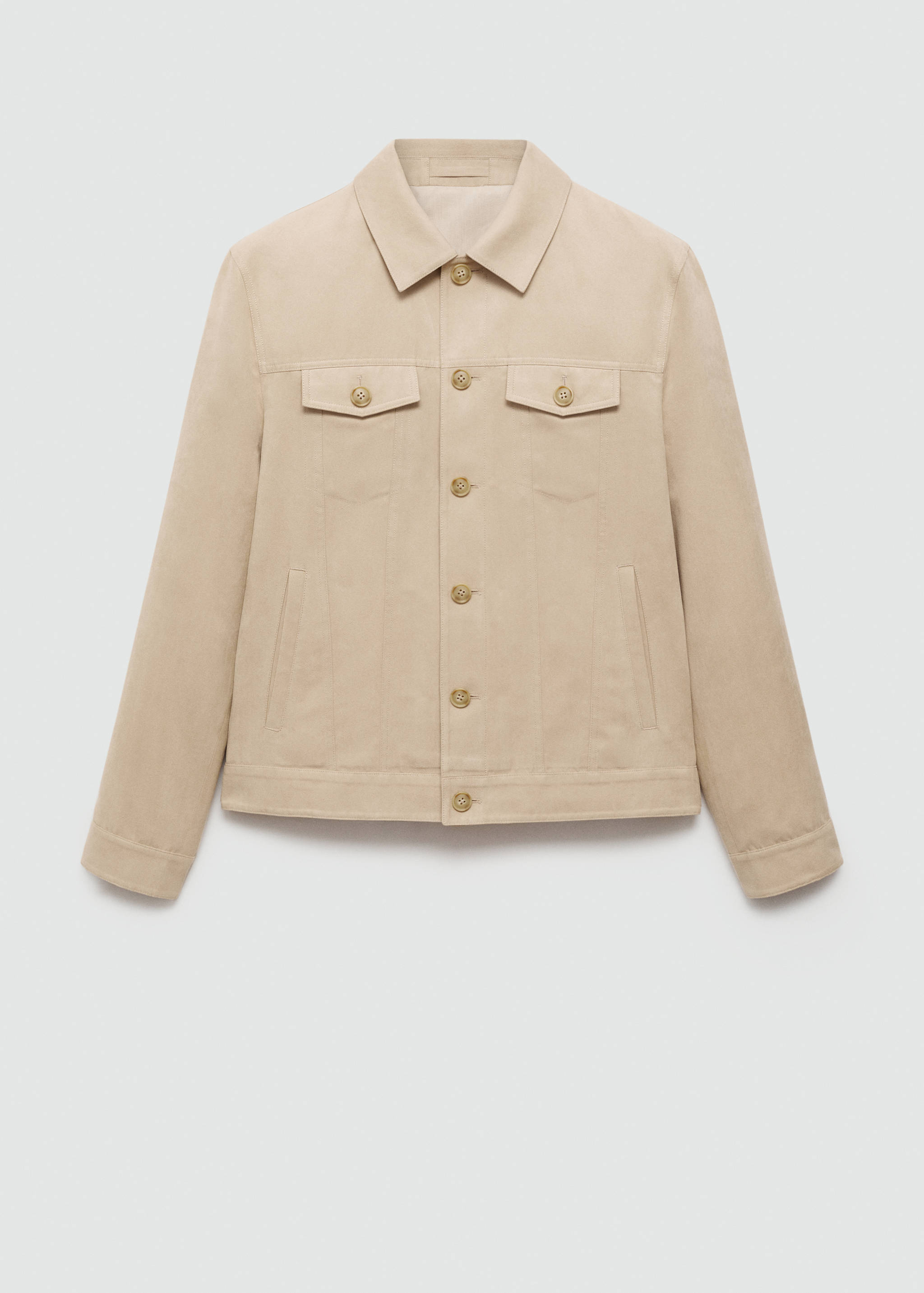 Suede-effect jacket with pockets - Article without model