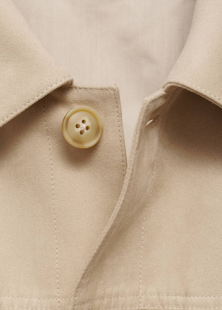 Suede-effect jacket with pockets — Beige