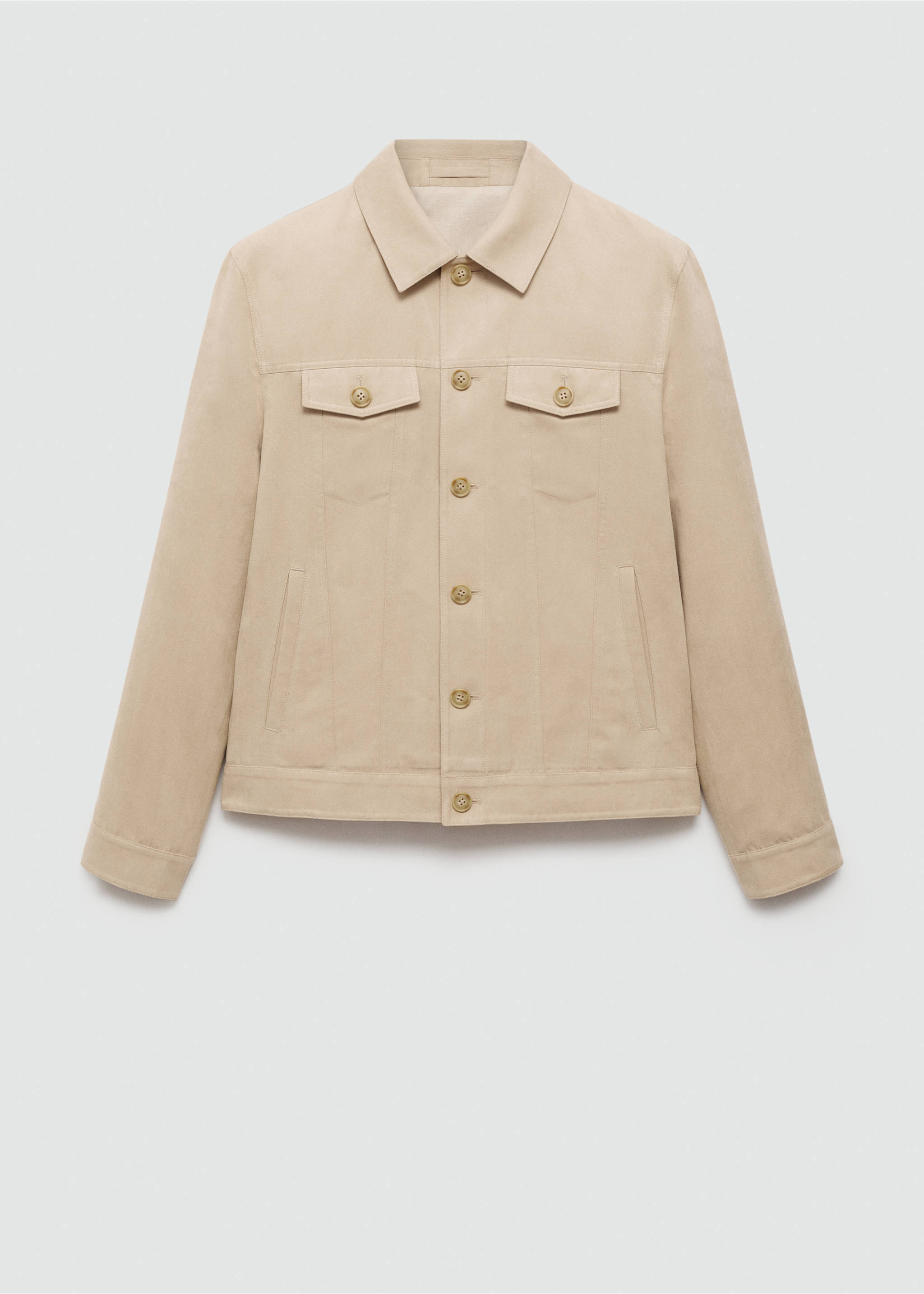 Suede-effect jacket with pockets - Article without model, Beige. Ref: 77020565-00.