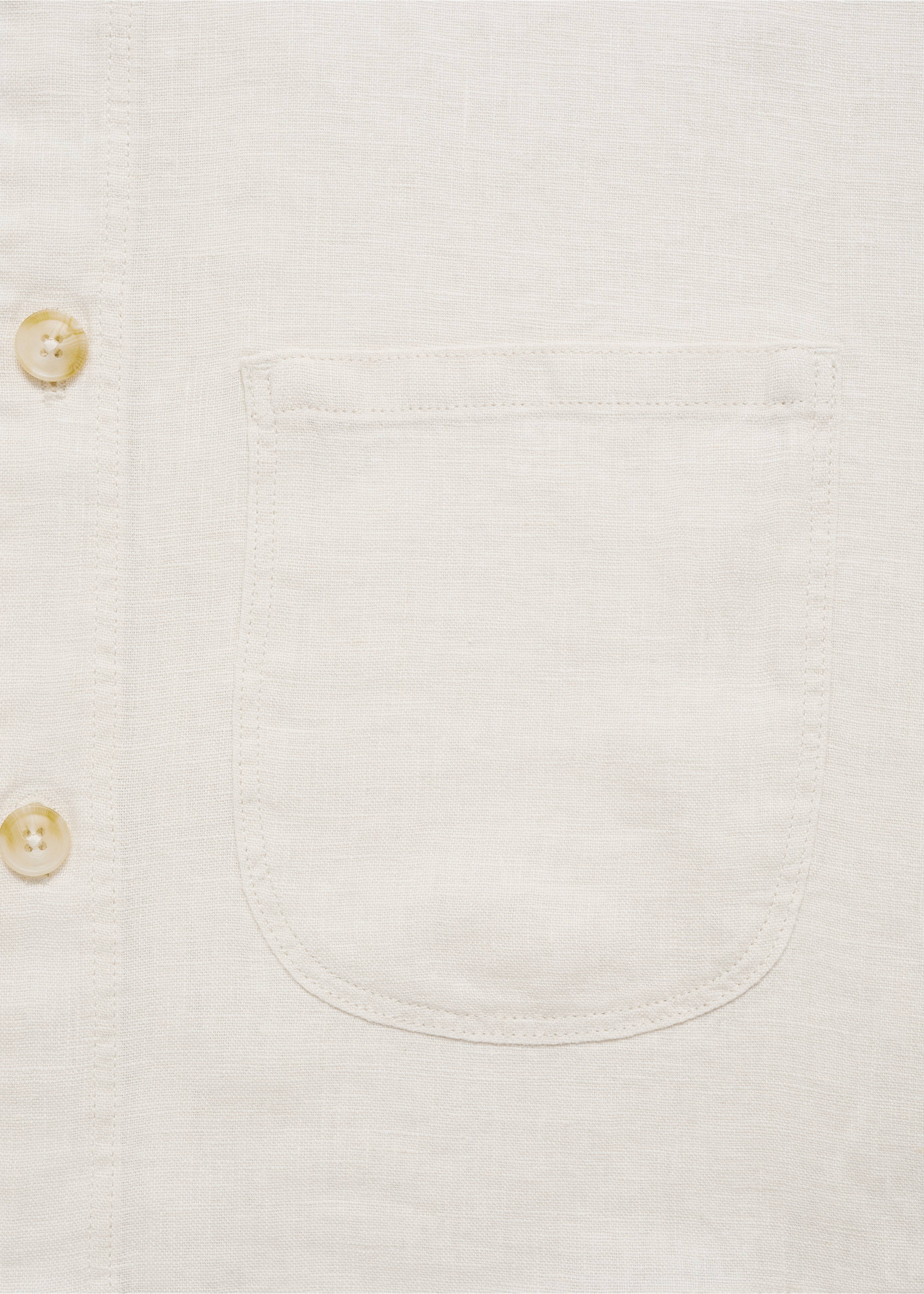 100% linen overshirt with pockets - Details of the article 0, White. Ref: 77020567-00.