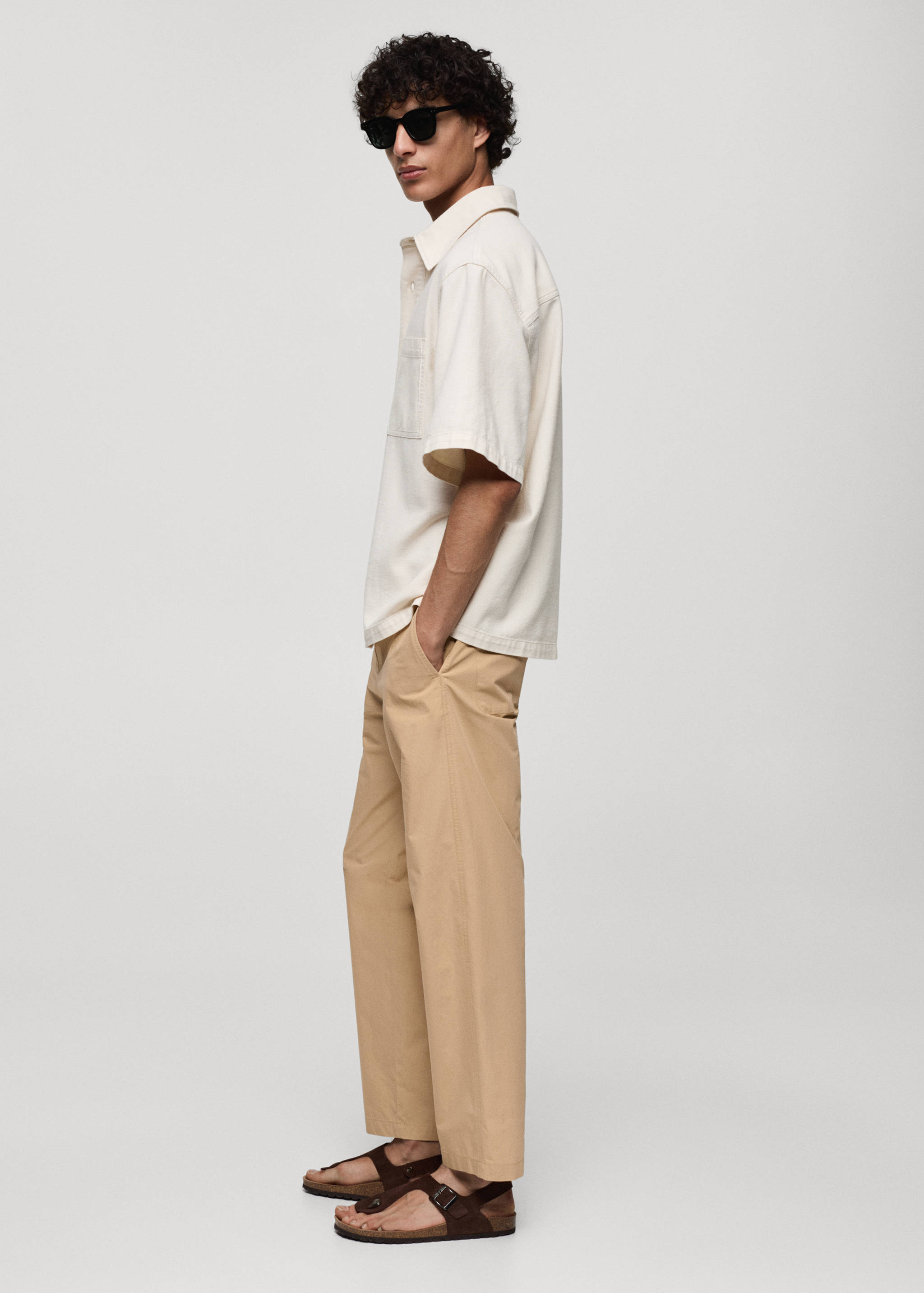 Drawstring cotton trousers - Details of the article 2