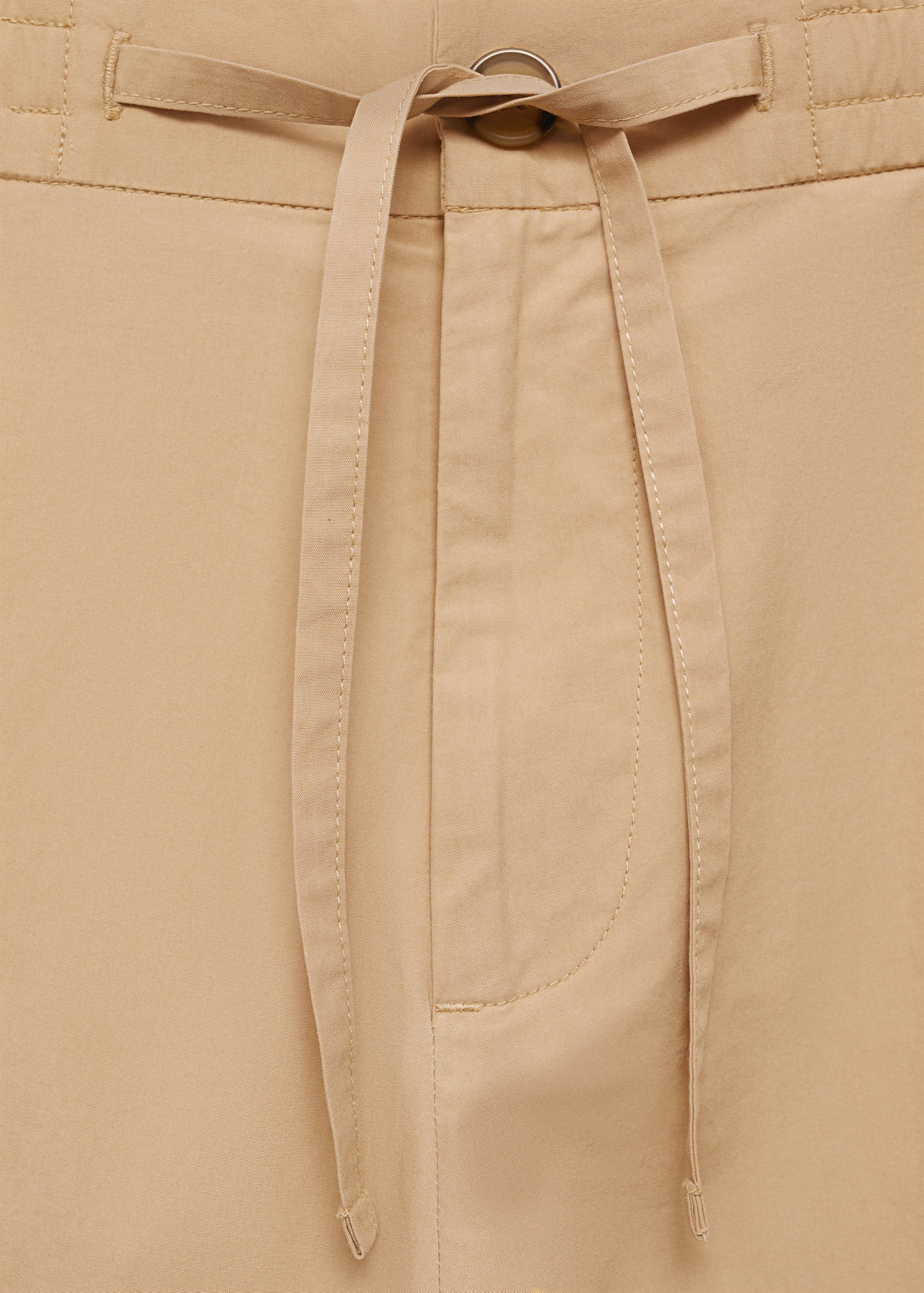 Drawstring cotton trousers - Details of the article 0