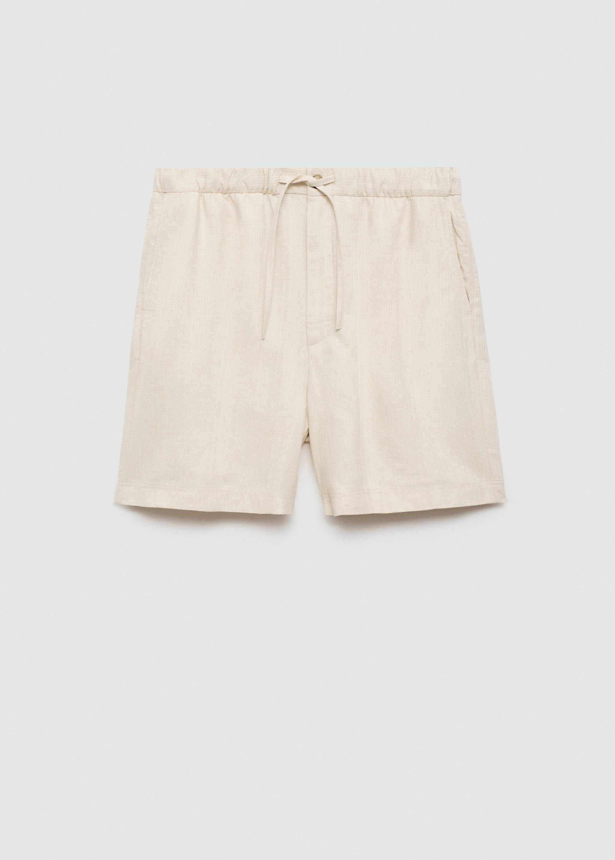 Cotton-linen bermuda shorts with drawstring - Article without model