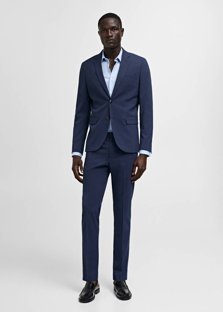 Super slim-fit suit jacket in stretch fabric — Ink Blue