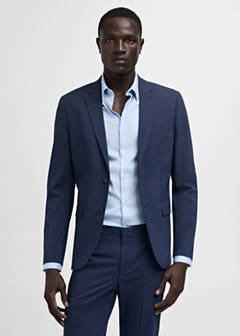 Super slim-fit suit jacket in stretch fabric — Ink Blue 1