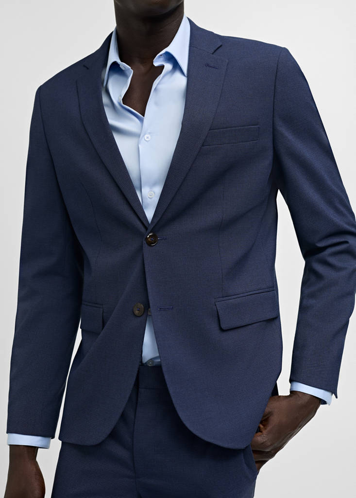Super slim-fit suit jacket in stretch fabric — Ink Blue