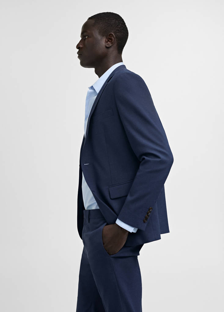 Super slim-fit suit jacket in stretch fabric — Ink Blue