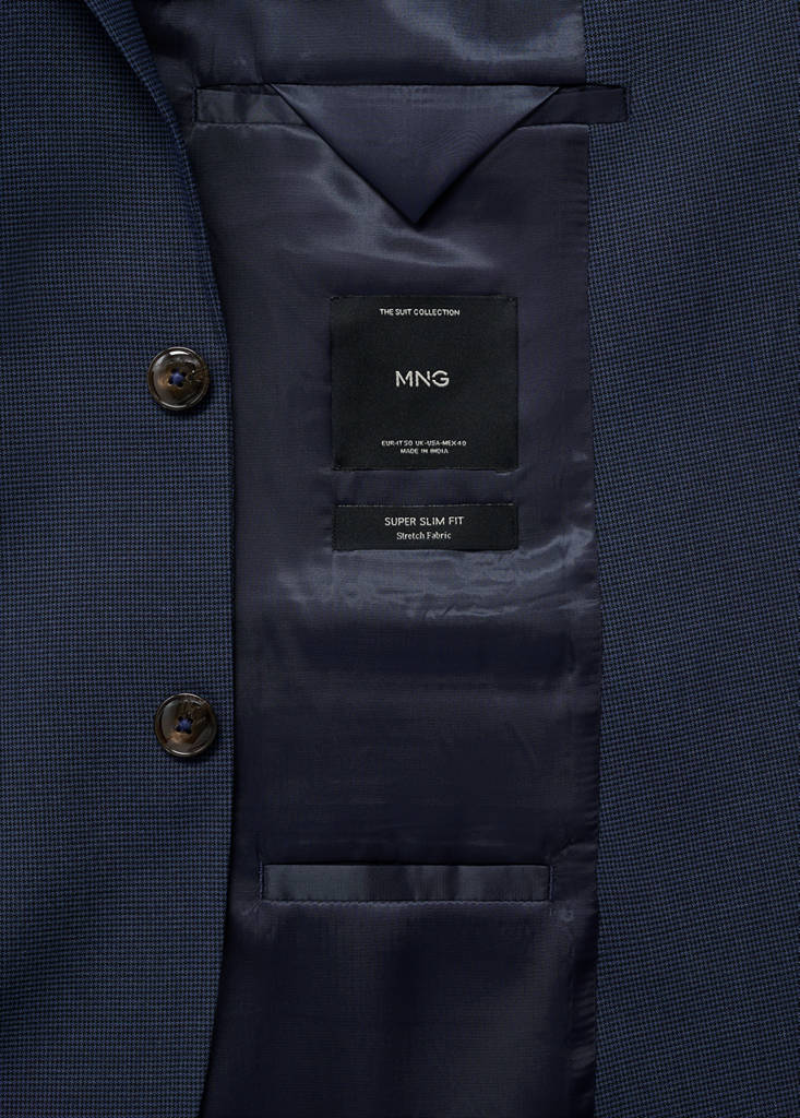Super slim-fit suit jacket in stretch fabric — Ink Blue
