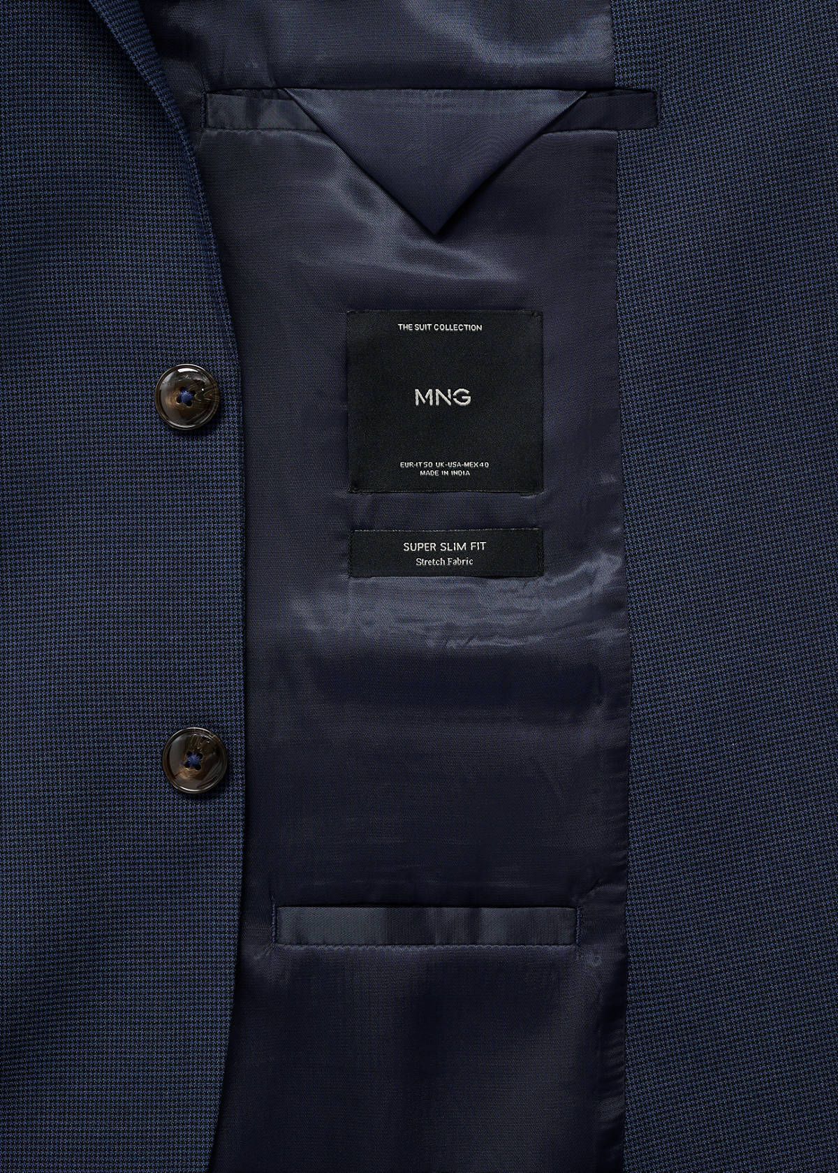 Super slim-fit suit jacket in stretch fabric — Ink Blue