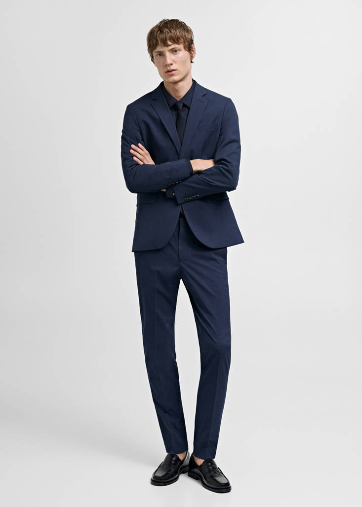 Super slim-fit suit jacket in stretch fabric — Ink Blue