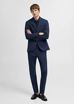Super slim-fit suit jacket in stretch fabric — Ink Blue 11