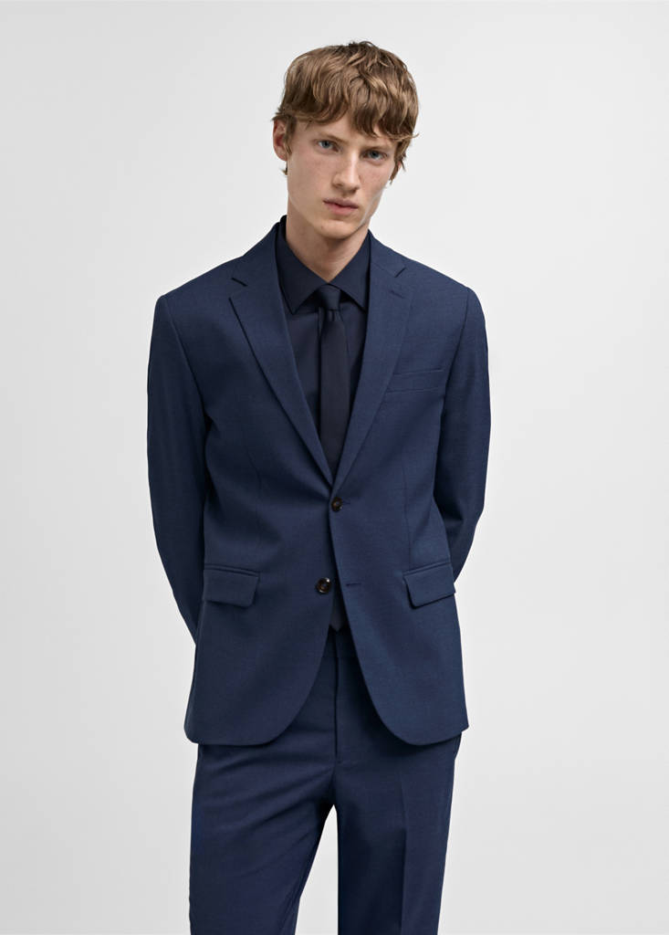 Super slim-fit suit jacket in stretch fabric — Ink Blue