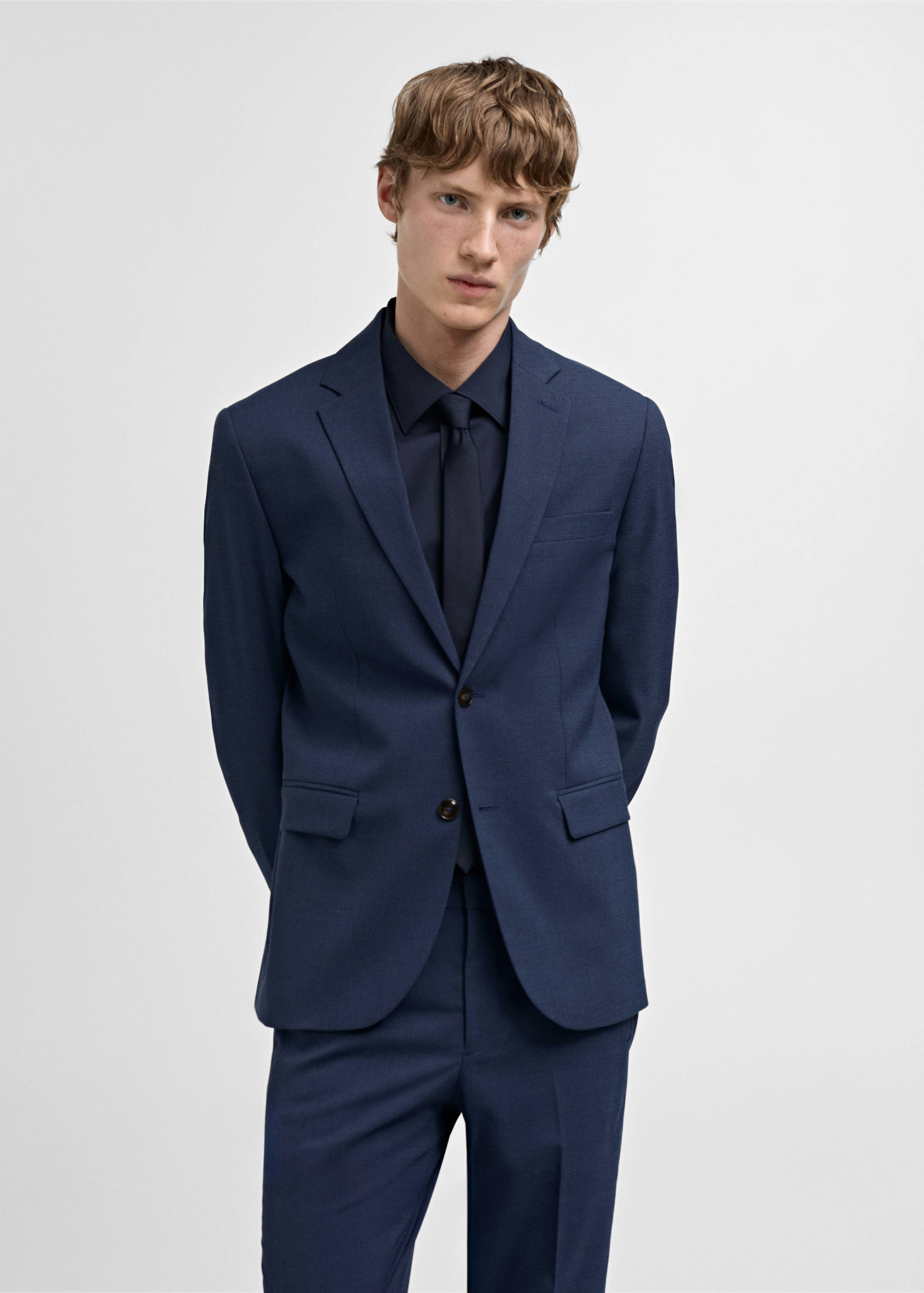 Super slim-fit suit jacket in stretch fabric - Medium plane